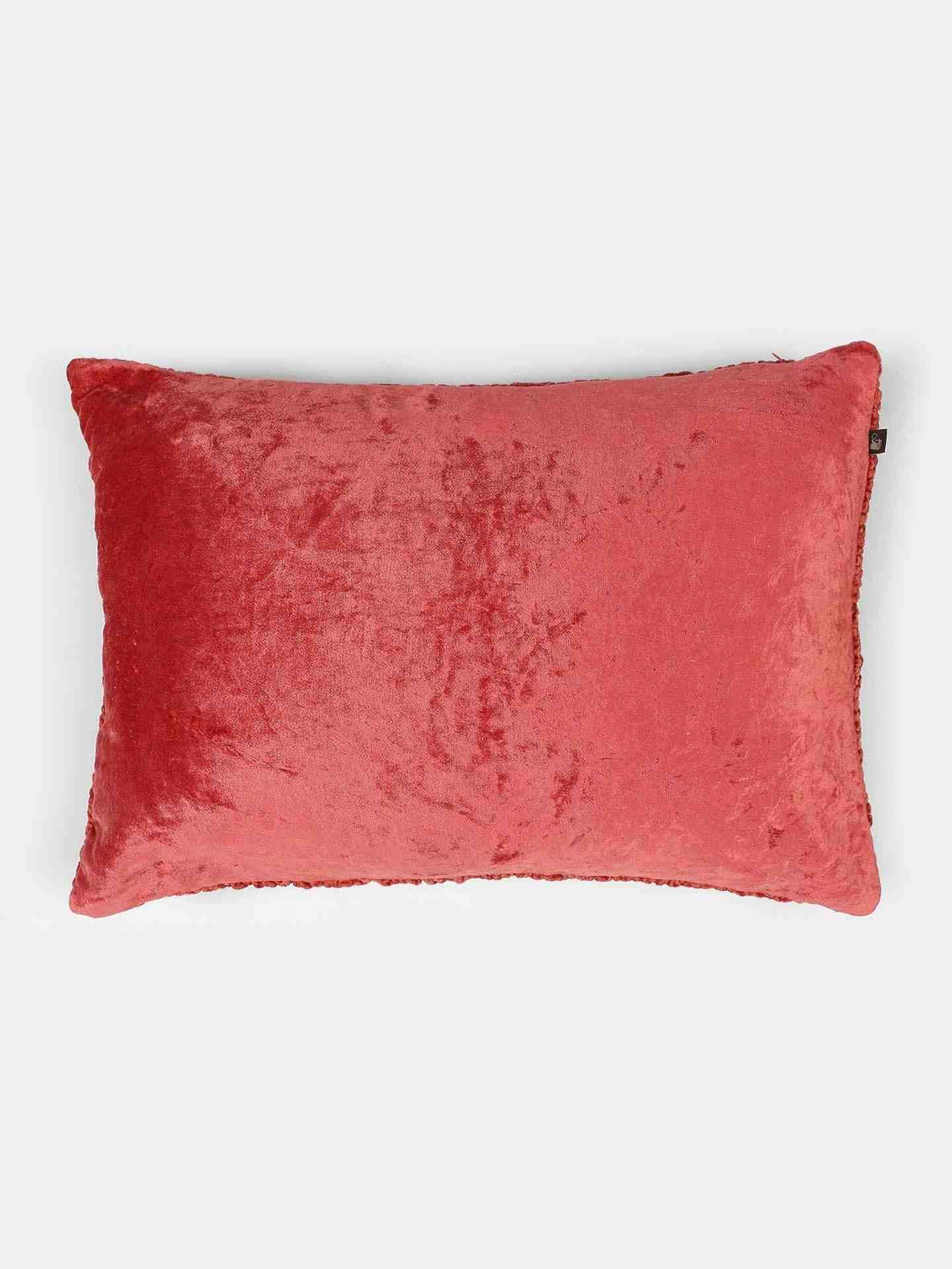 Red Floret Velvet Cushion