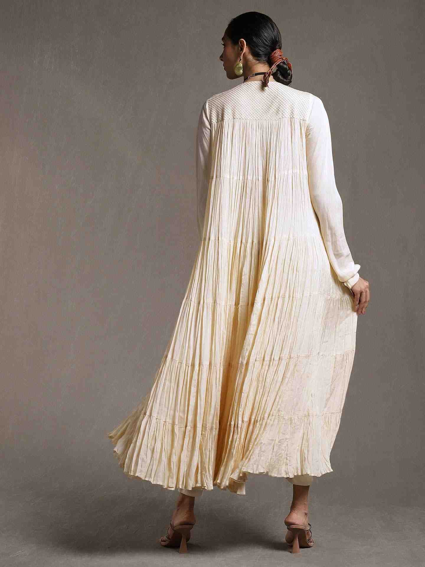 Off White Erham Anarkali Suit Set