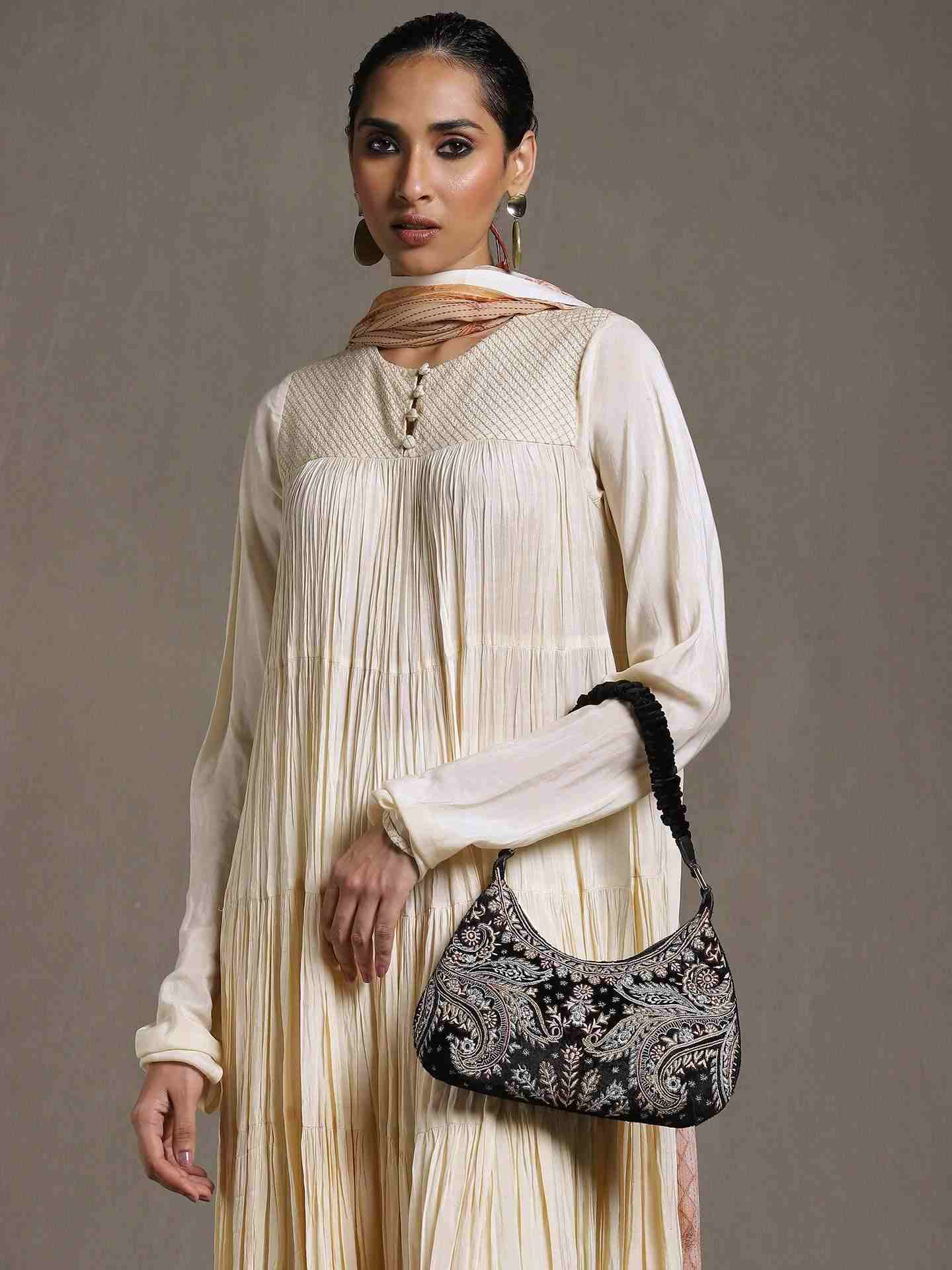 Off White Erham Anarkali Suit Set