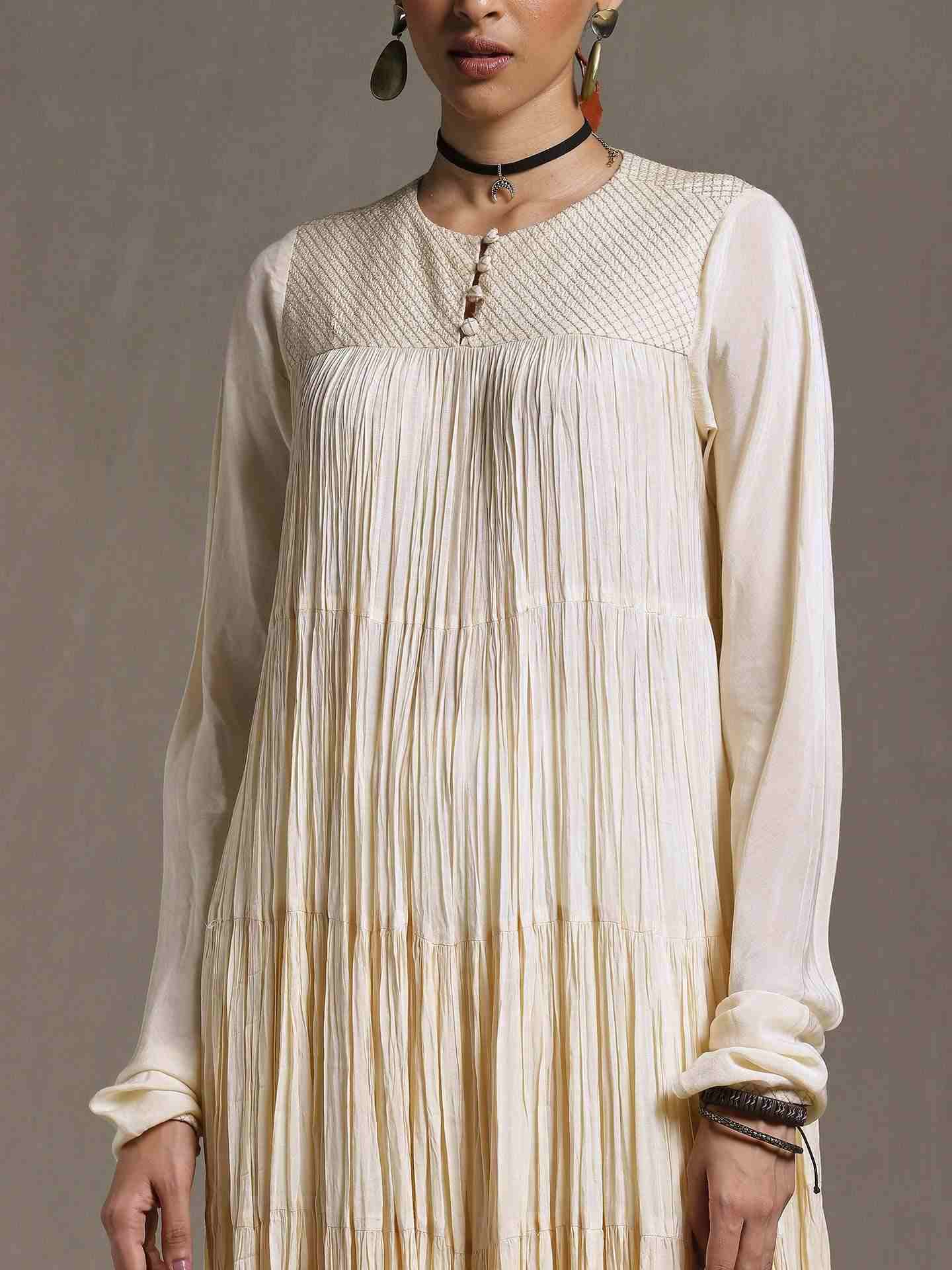 Off White Erham Anarkali Suit Set