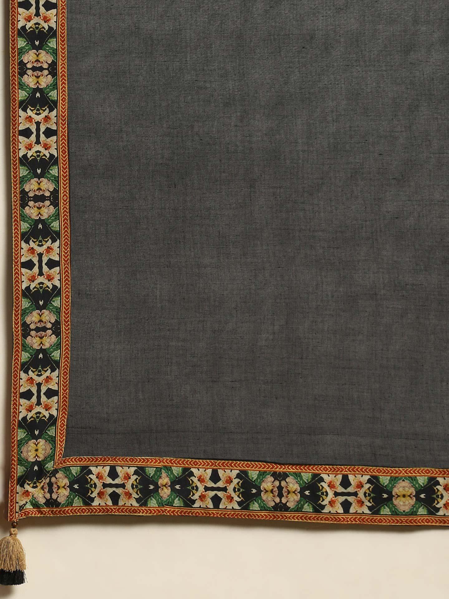 Black Lily Cotton Anarkali Suit Set