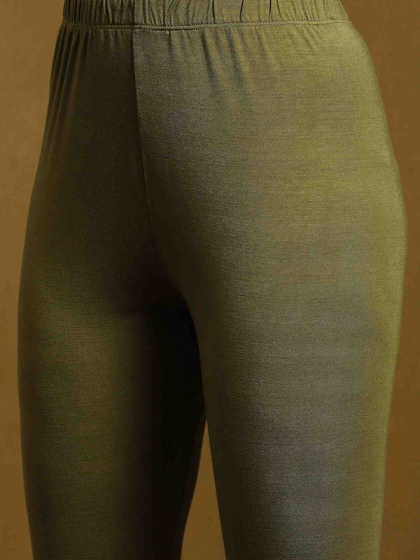 Olive Green Alexander Crepe Anarkali Suit Set