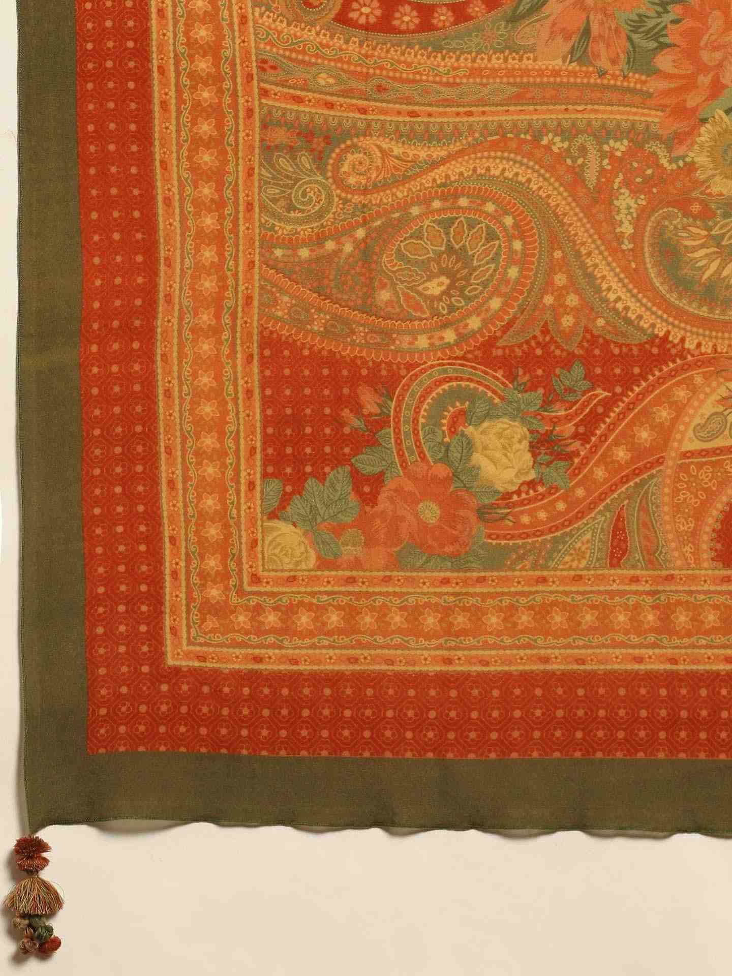 Olive Green Alexander Crepe Anarkali Suit Set