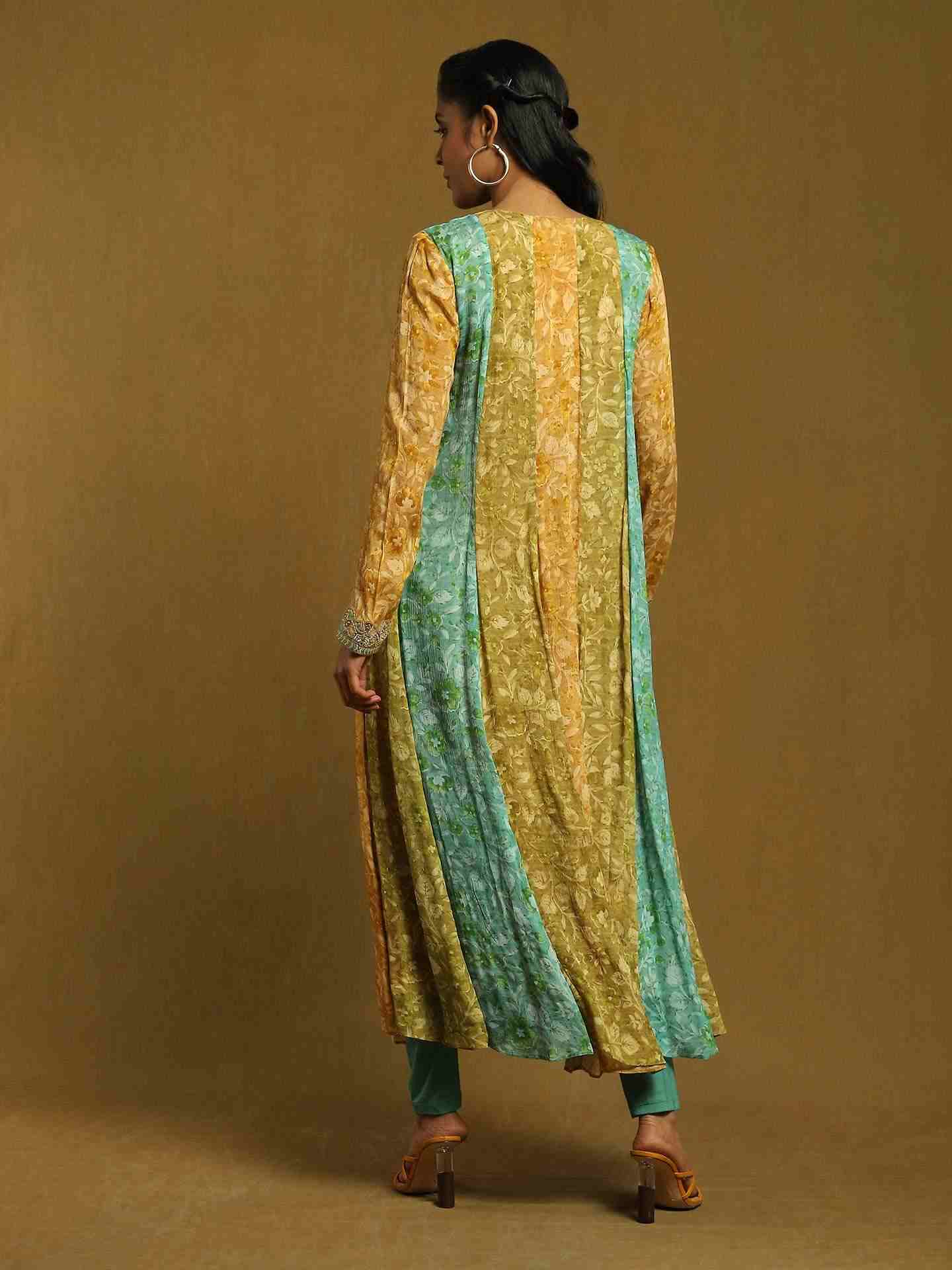 Green Mumtaz Anarkali Suit Set