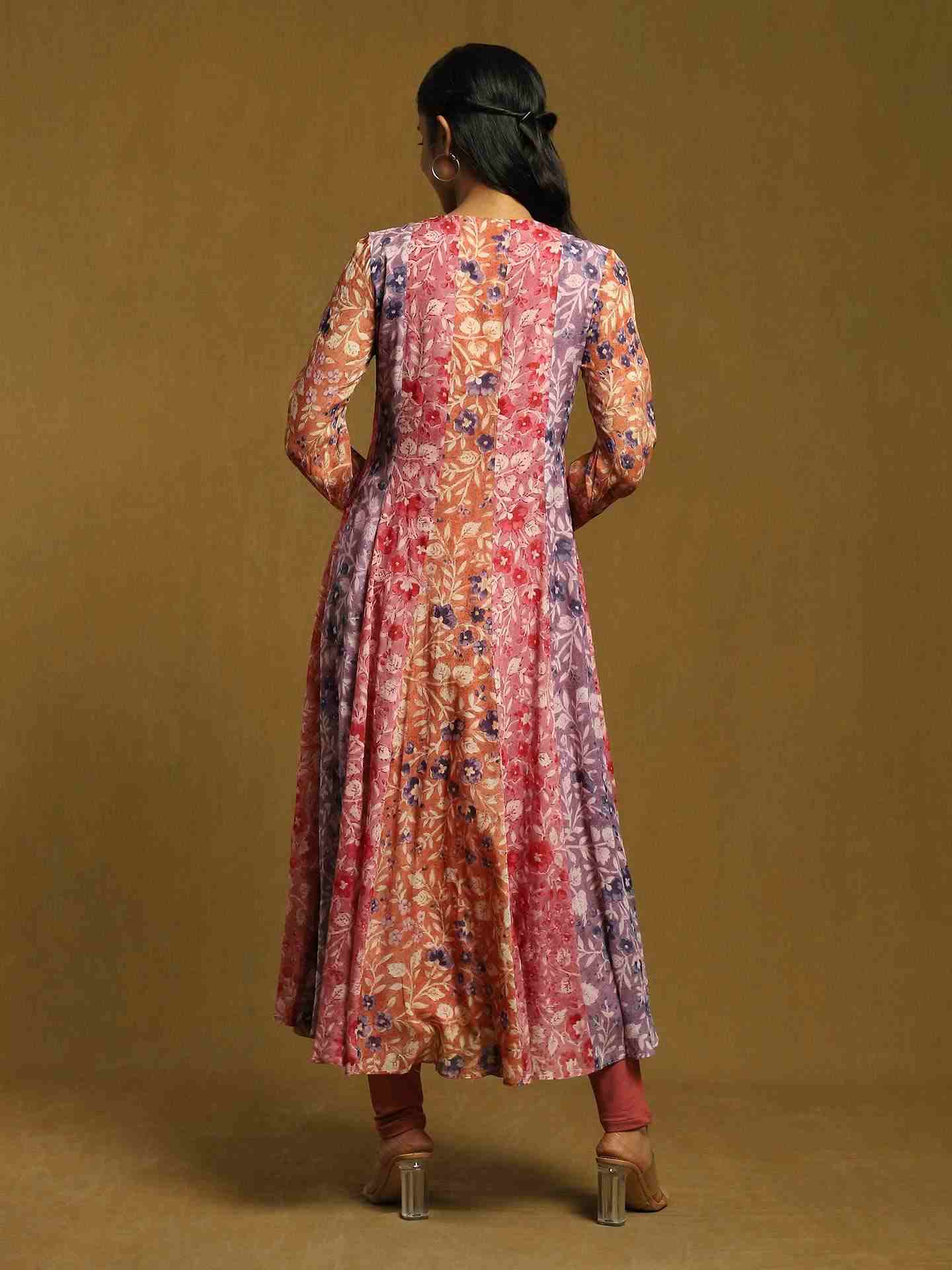 Purple Mumtaz Anarkali Suit Set