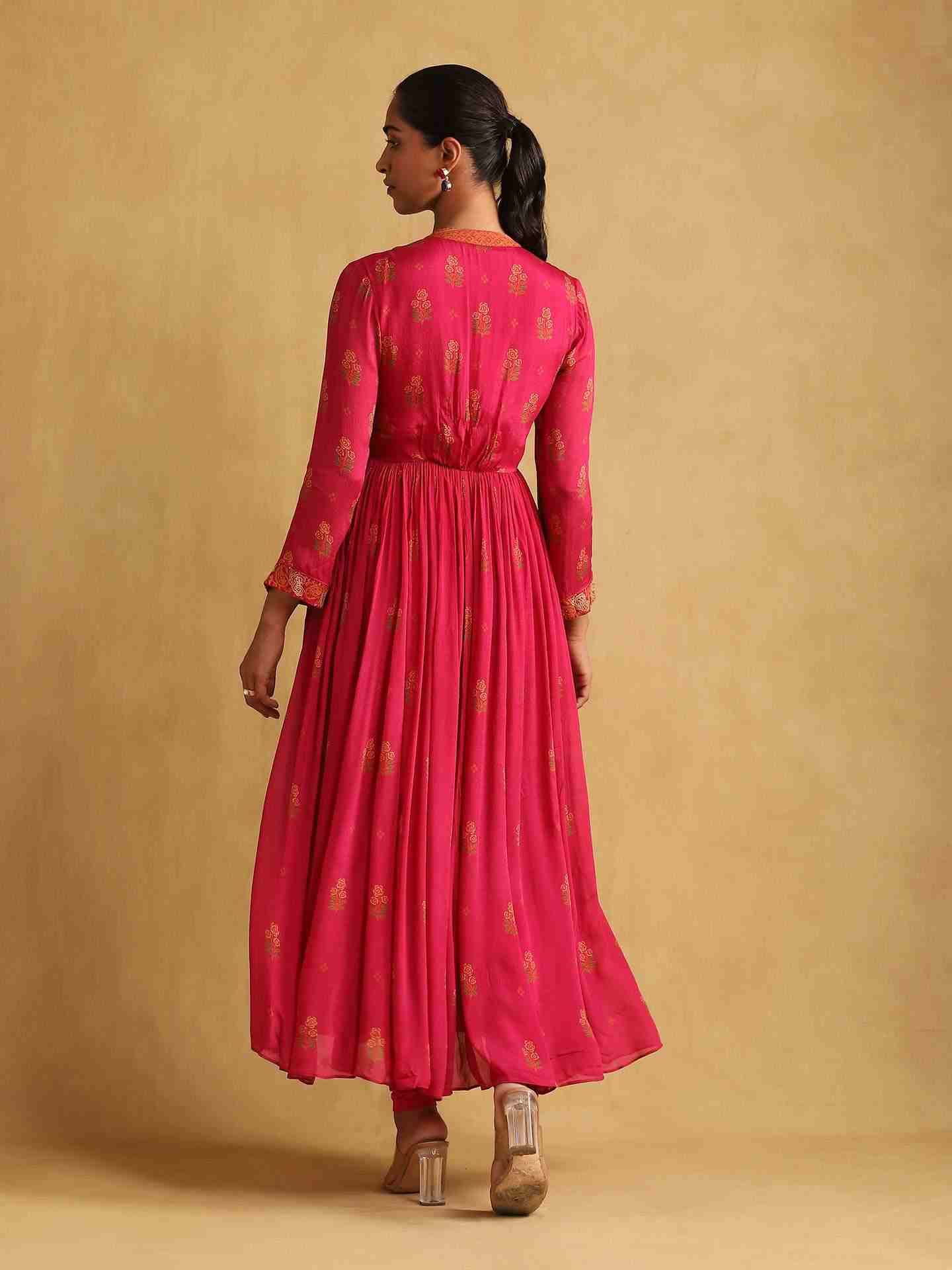 Pink Judy Anarkali Suit Set