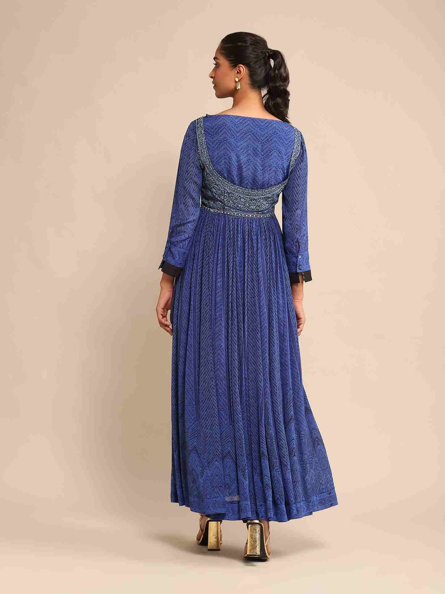 Blue Zanya Anarkali Suit Set