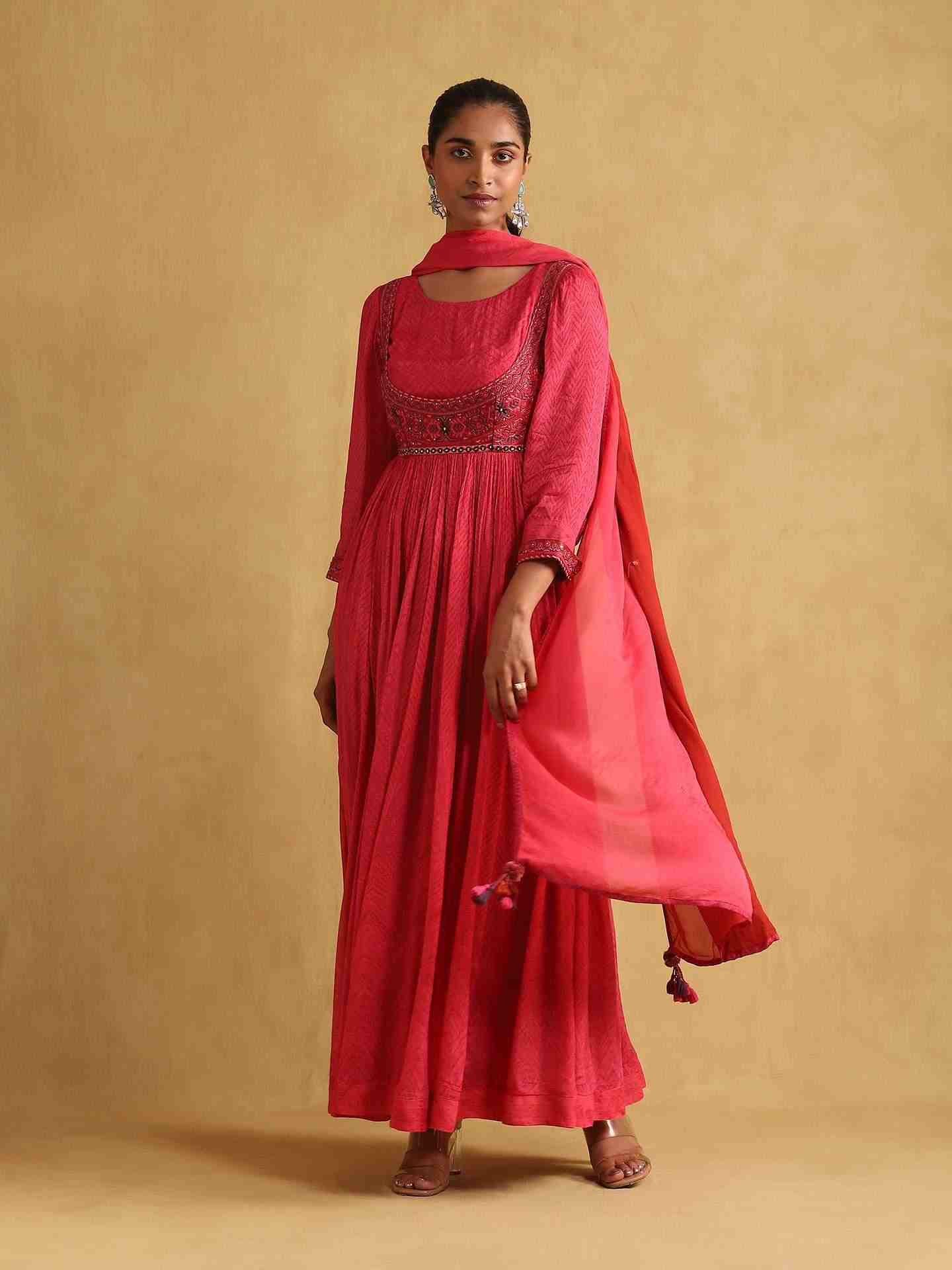 Fuschia Zanya Anarkali Suit Set