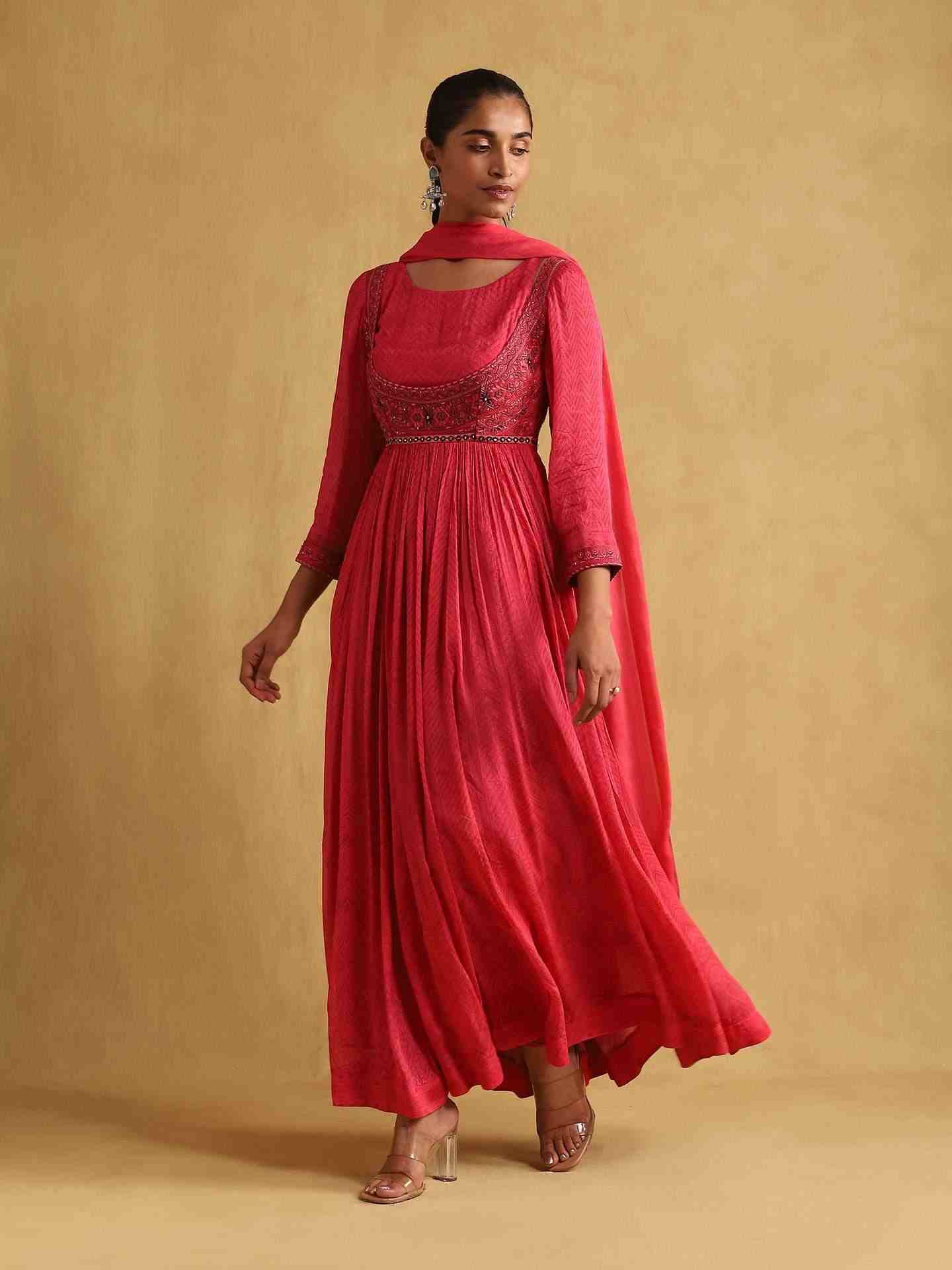 Fuschia Zanya Anarkali Suit Set