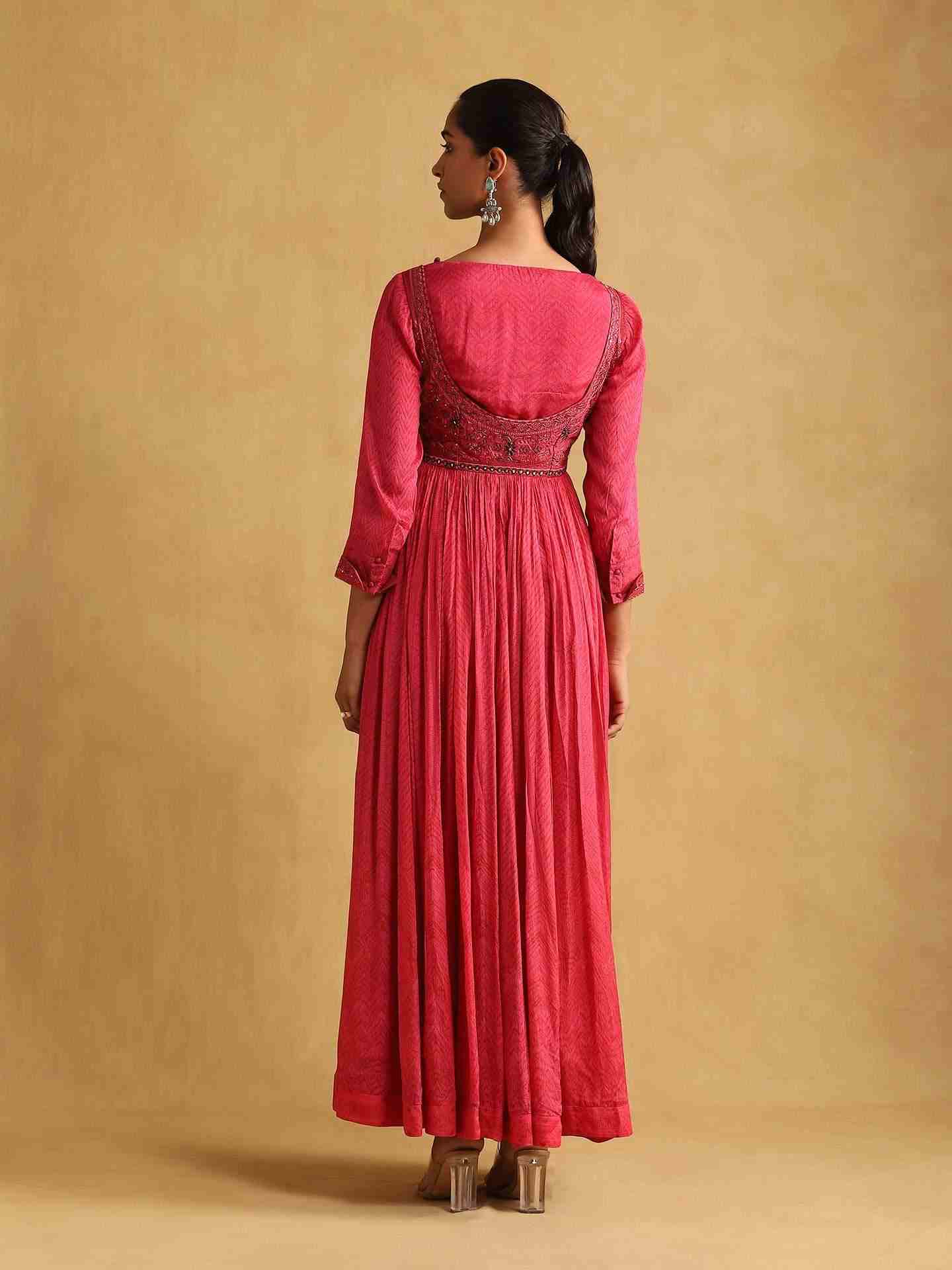 Fuschia Zanya Anarkali Suit Set