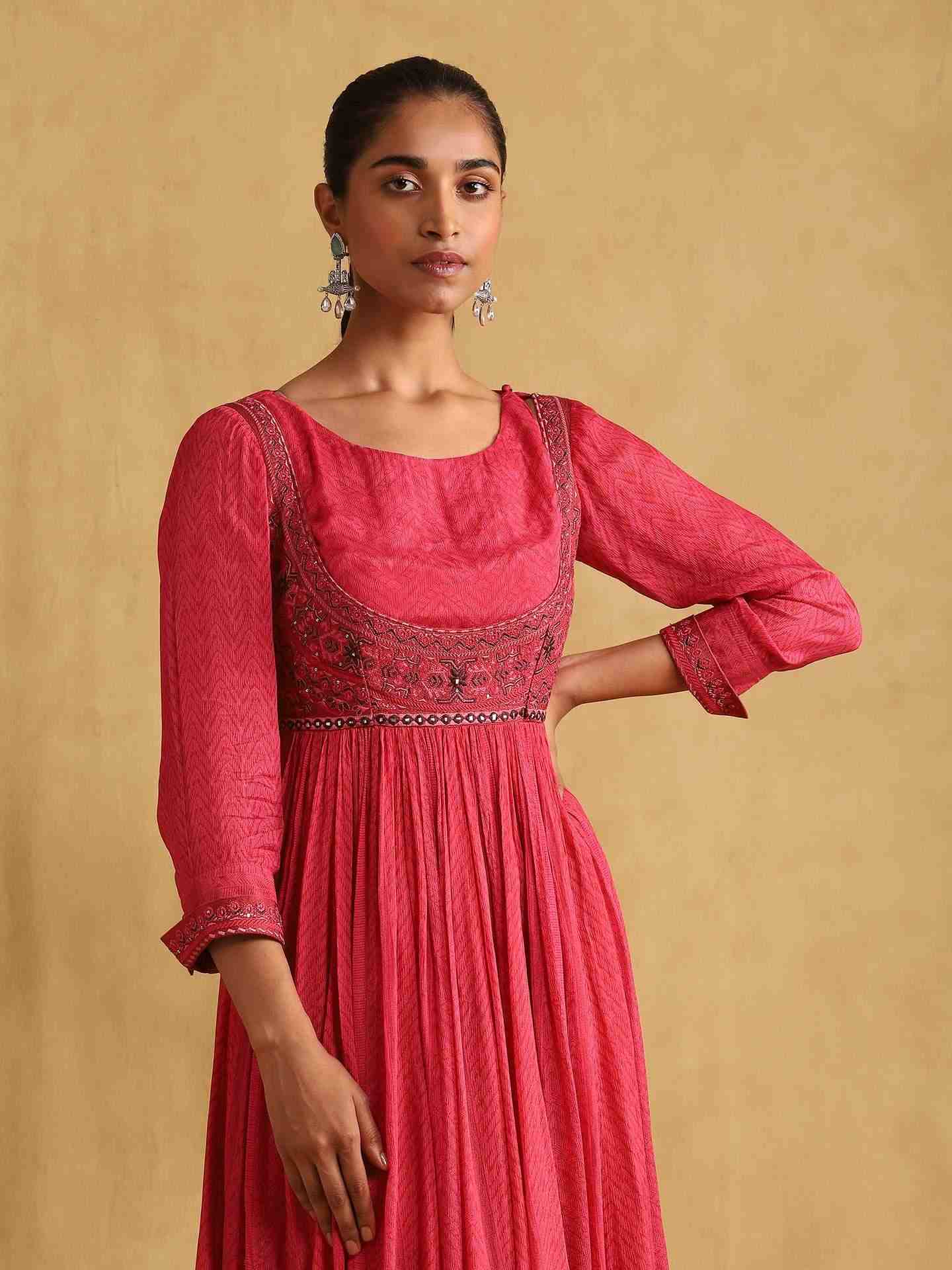 Fuschia Zanya Anarkali Suit Set