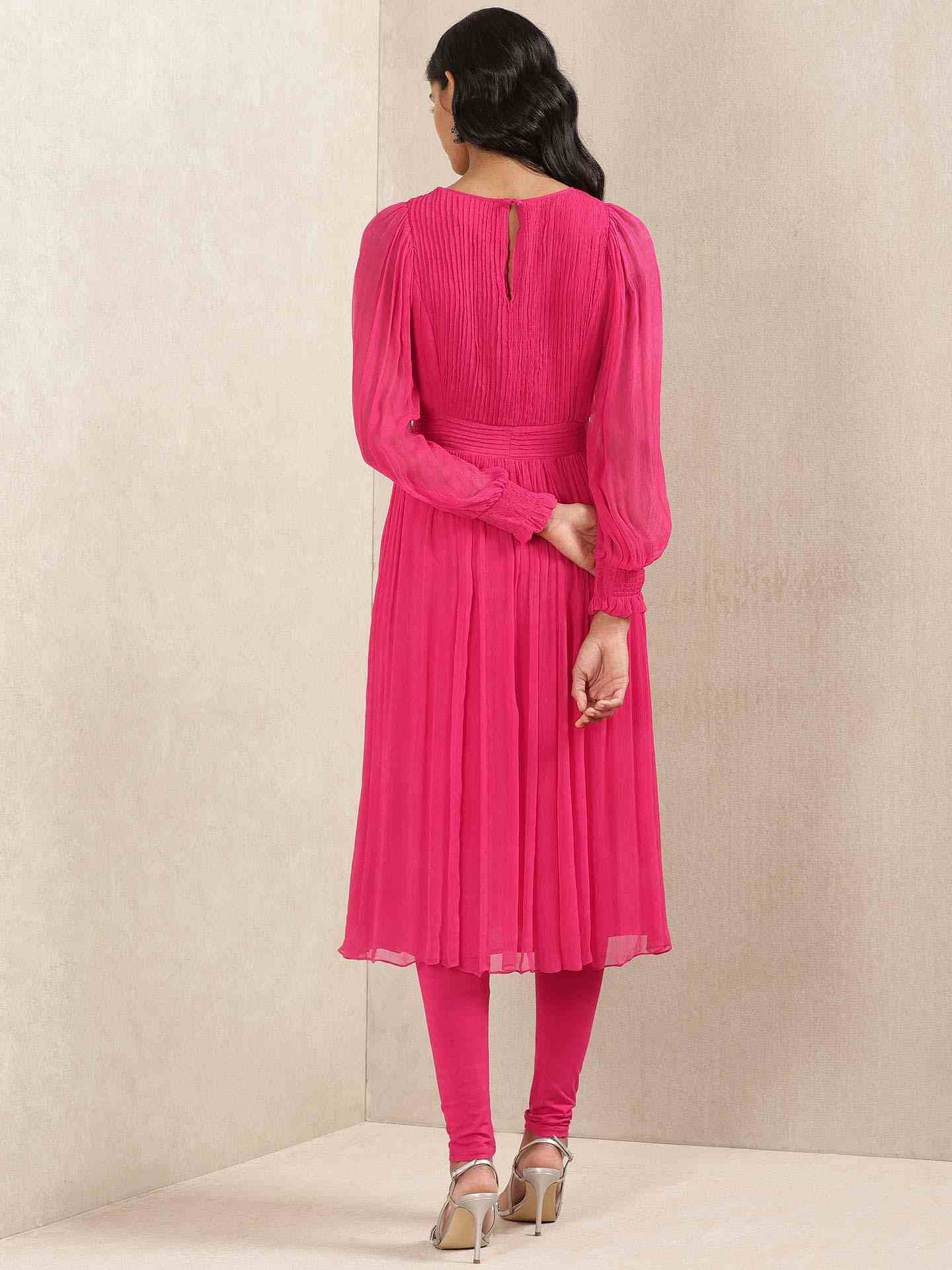 Fuchsia Crystal Anarkali Suit Set