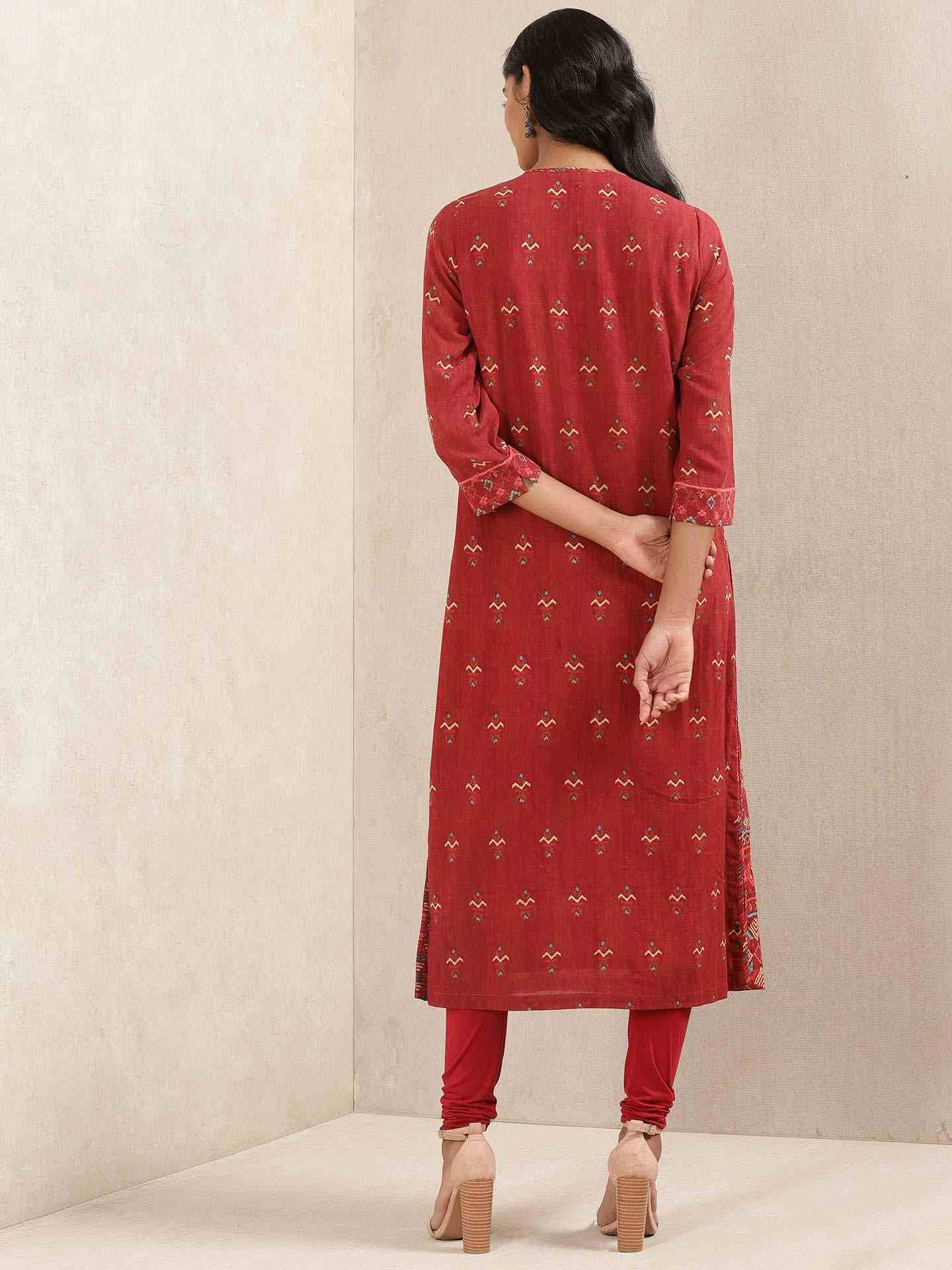 Red Indranil Suit Set