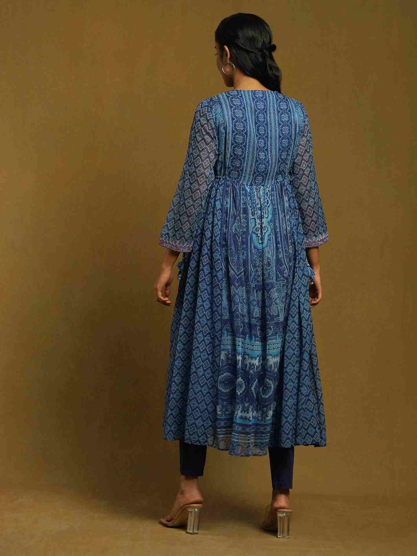 Blue Oriental Suit Set