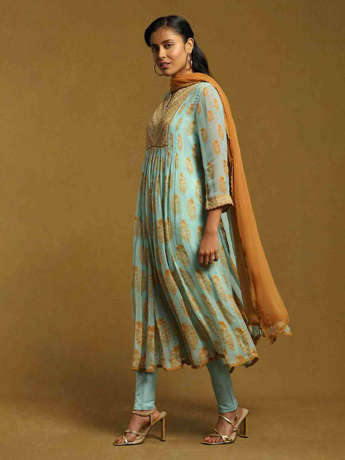 Aqua Mogra Butti Suit Set