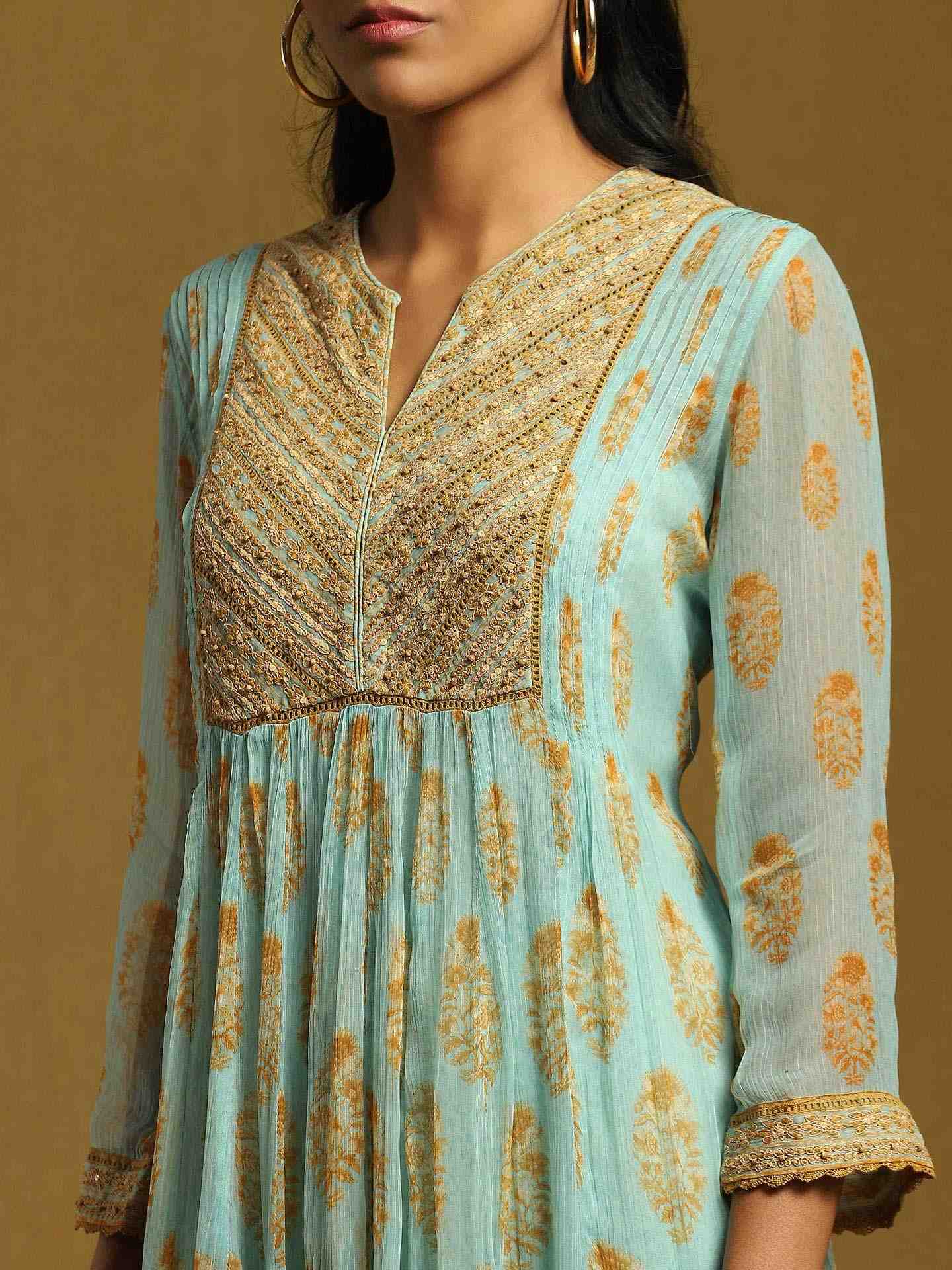 Aqua Mogra Butti Suit Set