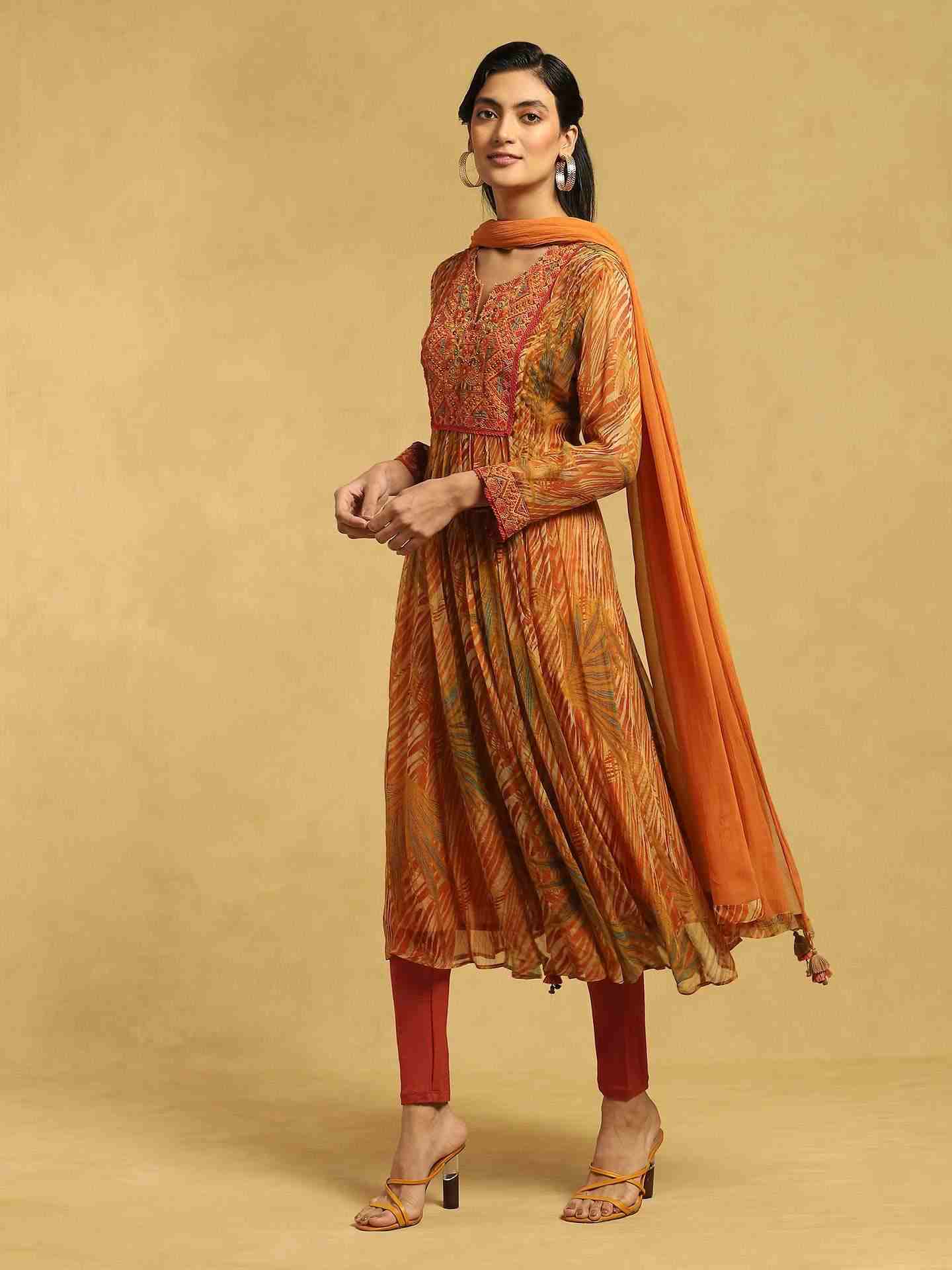 Rust Leafy Suit Set