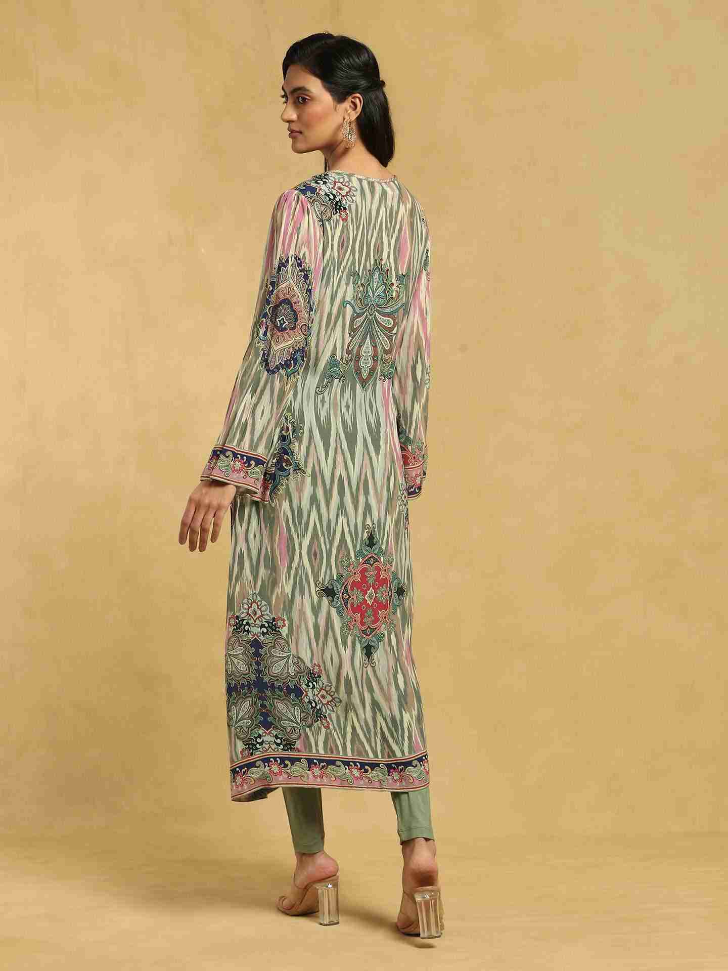 Blue Shubhadra Crepe Suit Set