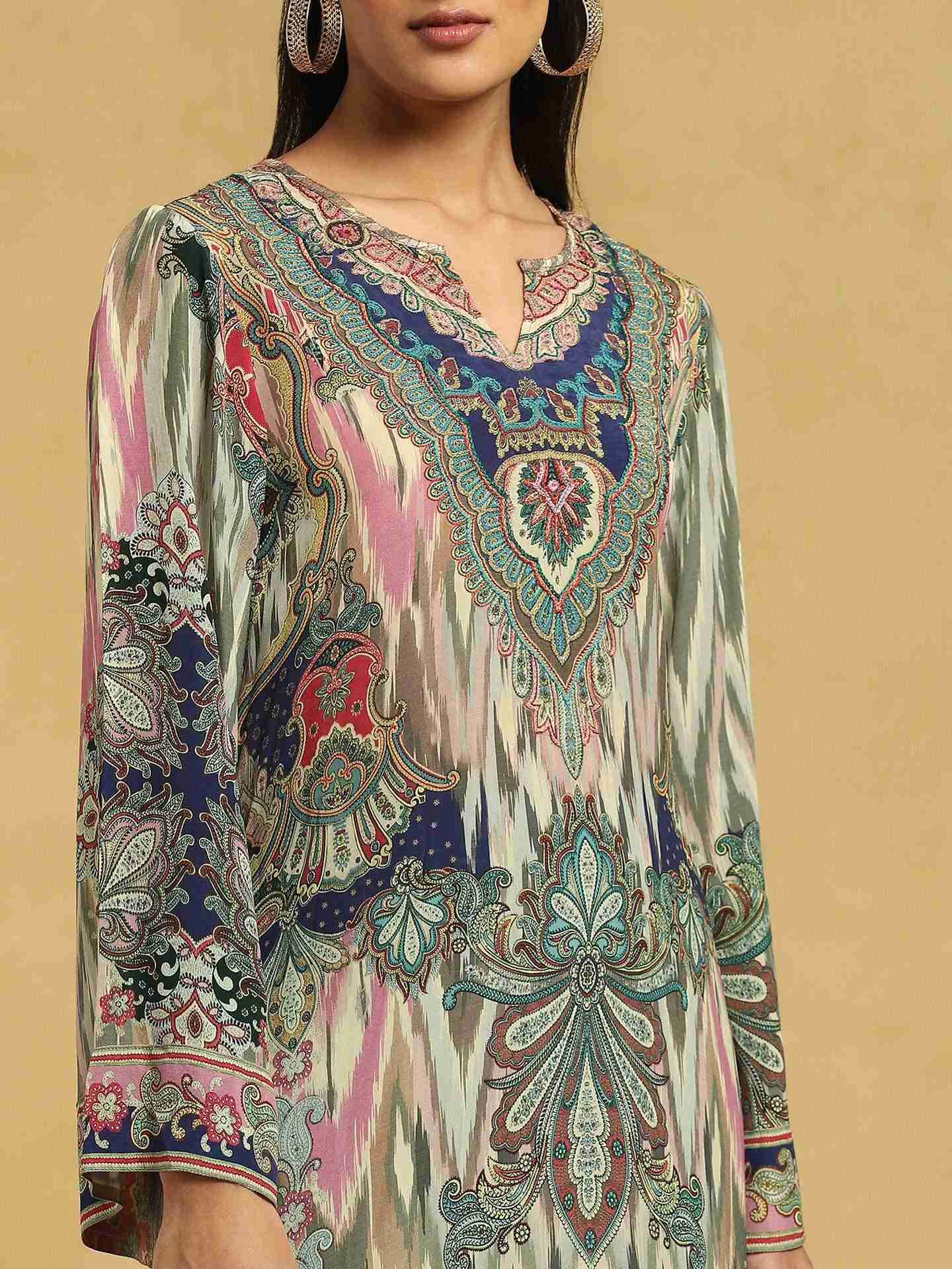 Blue Shubhadra Crepe Suit Set
