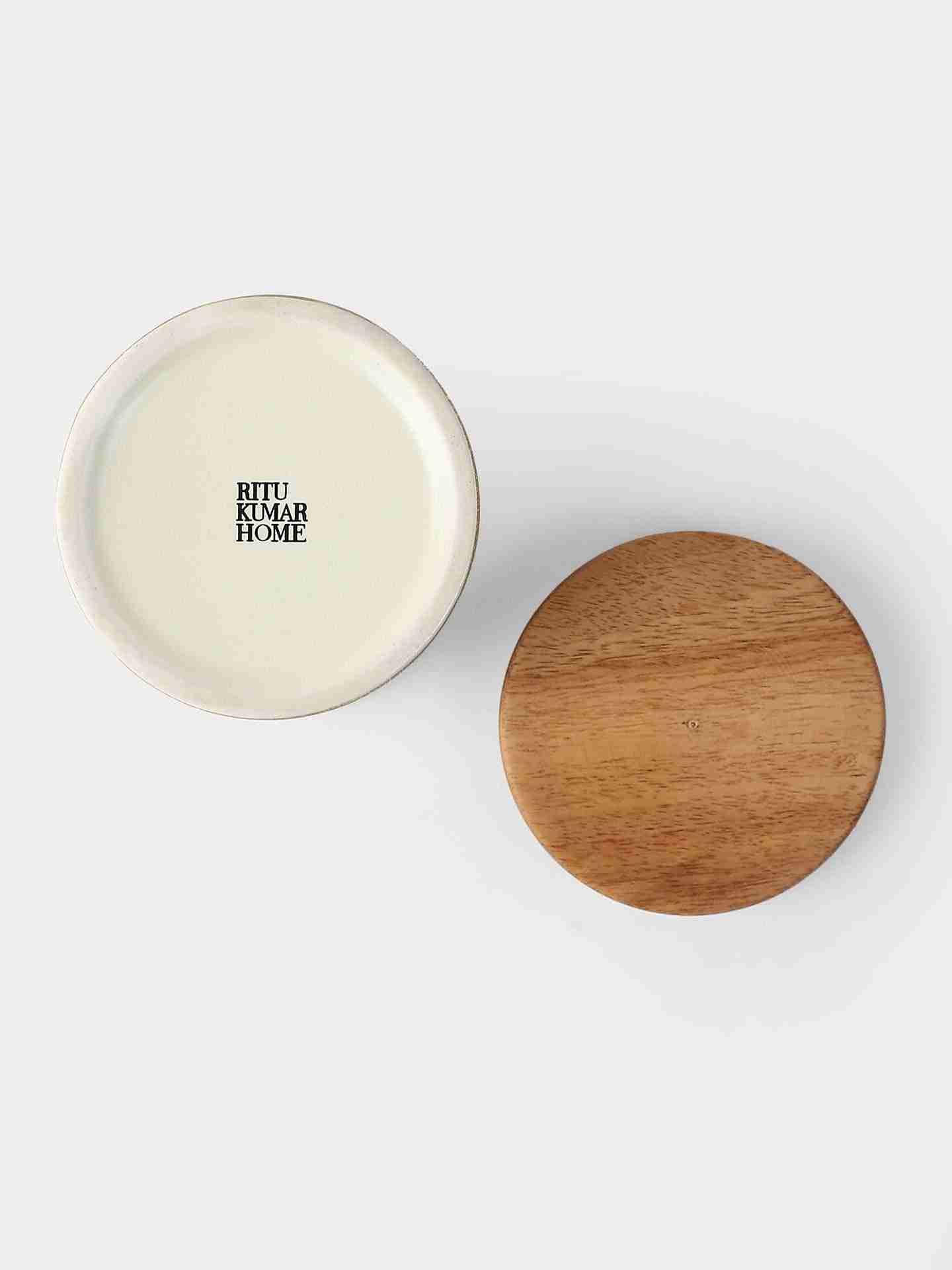 Beige & Pink Koshambi Cookie Jar (Set Of 2)