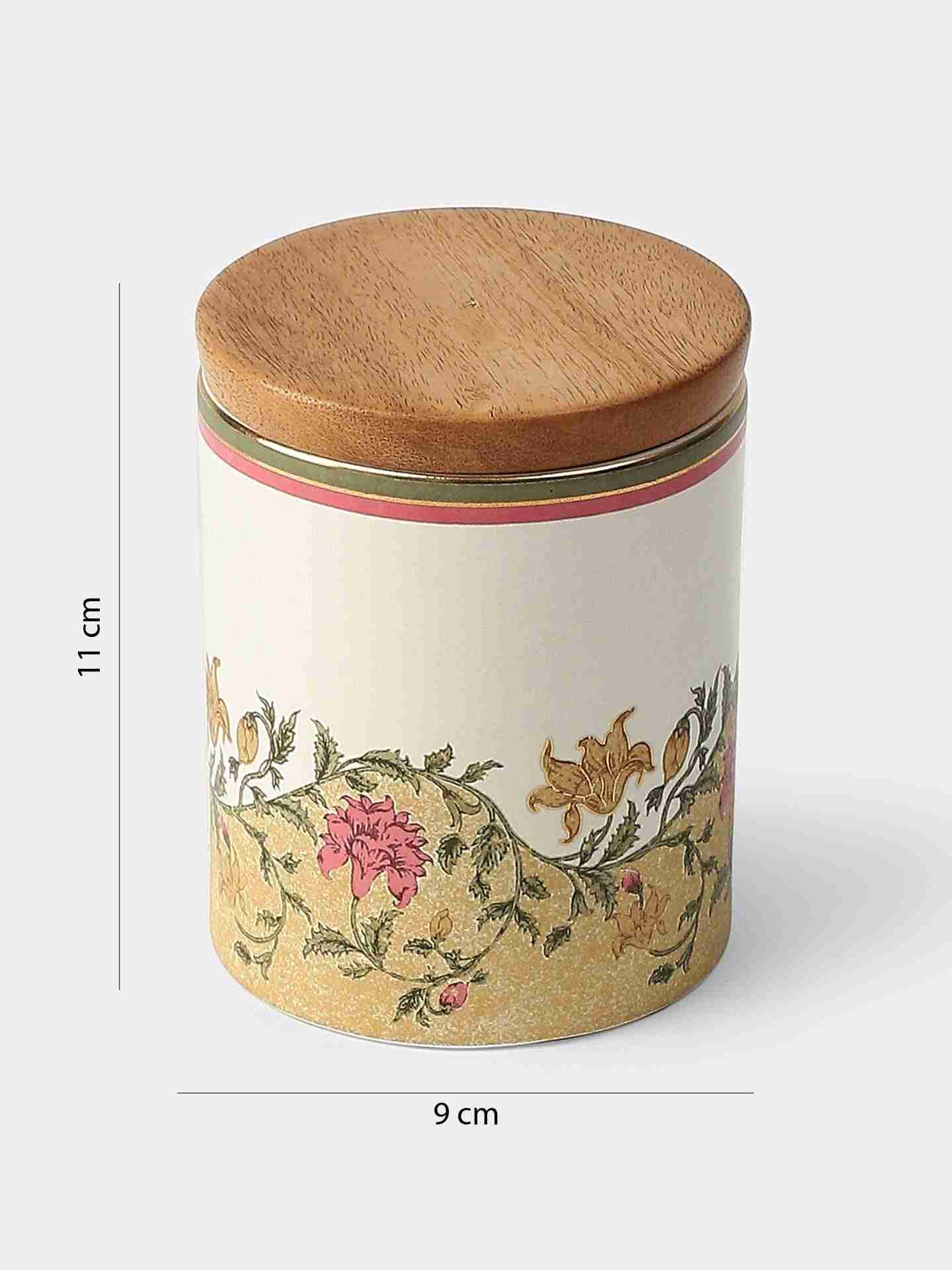Beige & Pink Koshambi Cookie Jar (Set Of 2)
