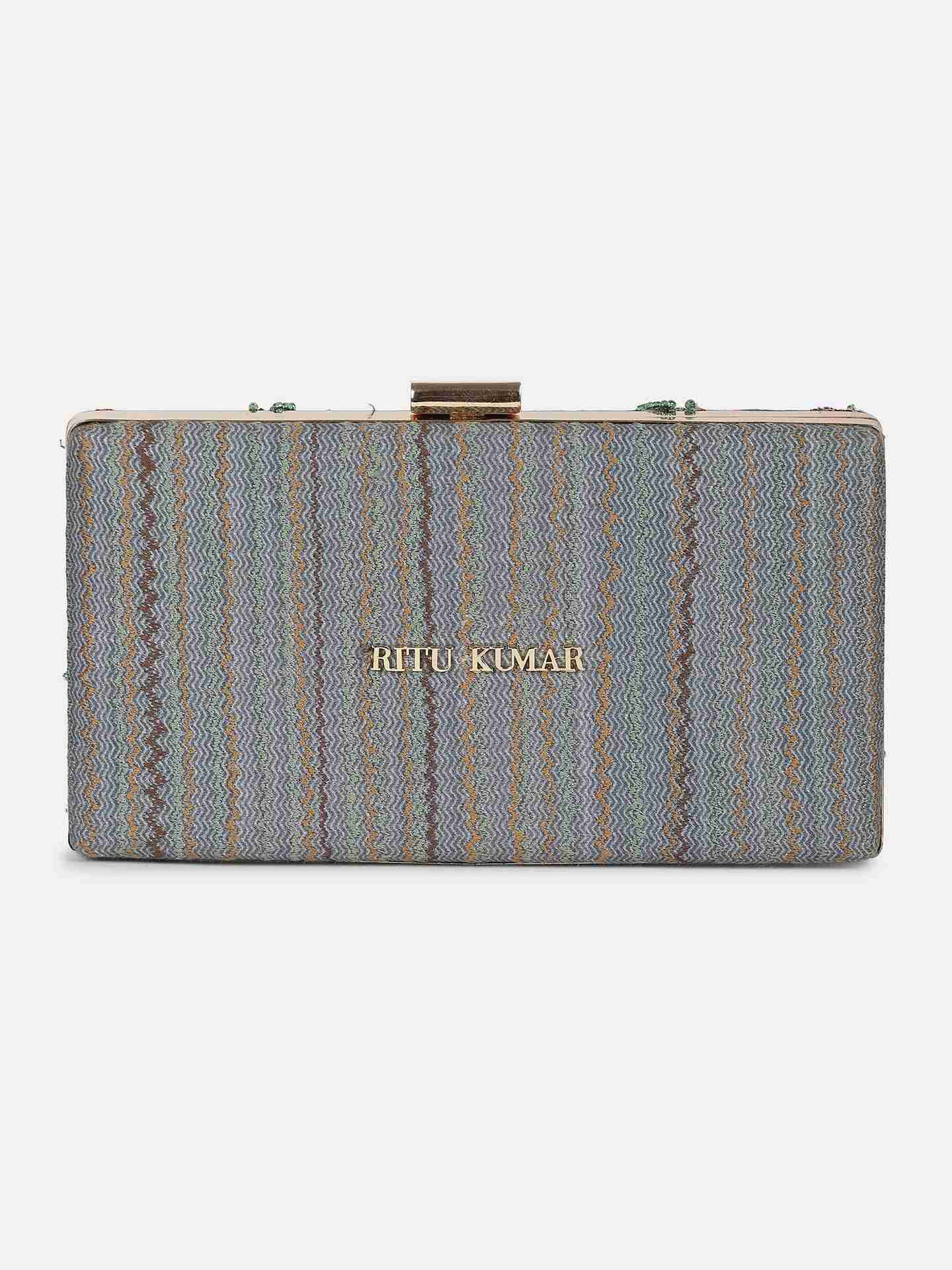 Blue Flemish Cotton Clutch