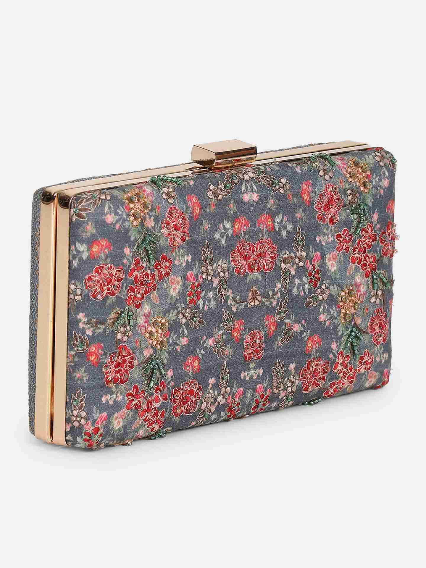 Blue Flemish Cotton Clutch