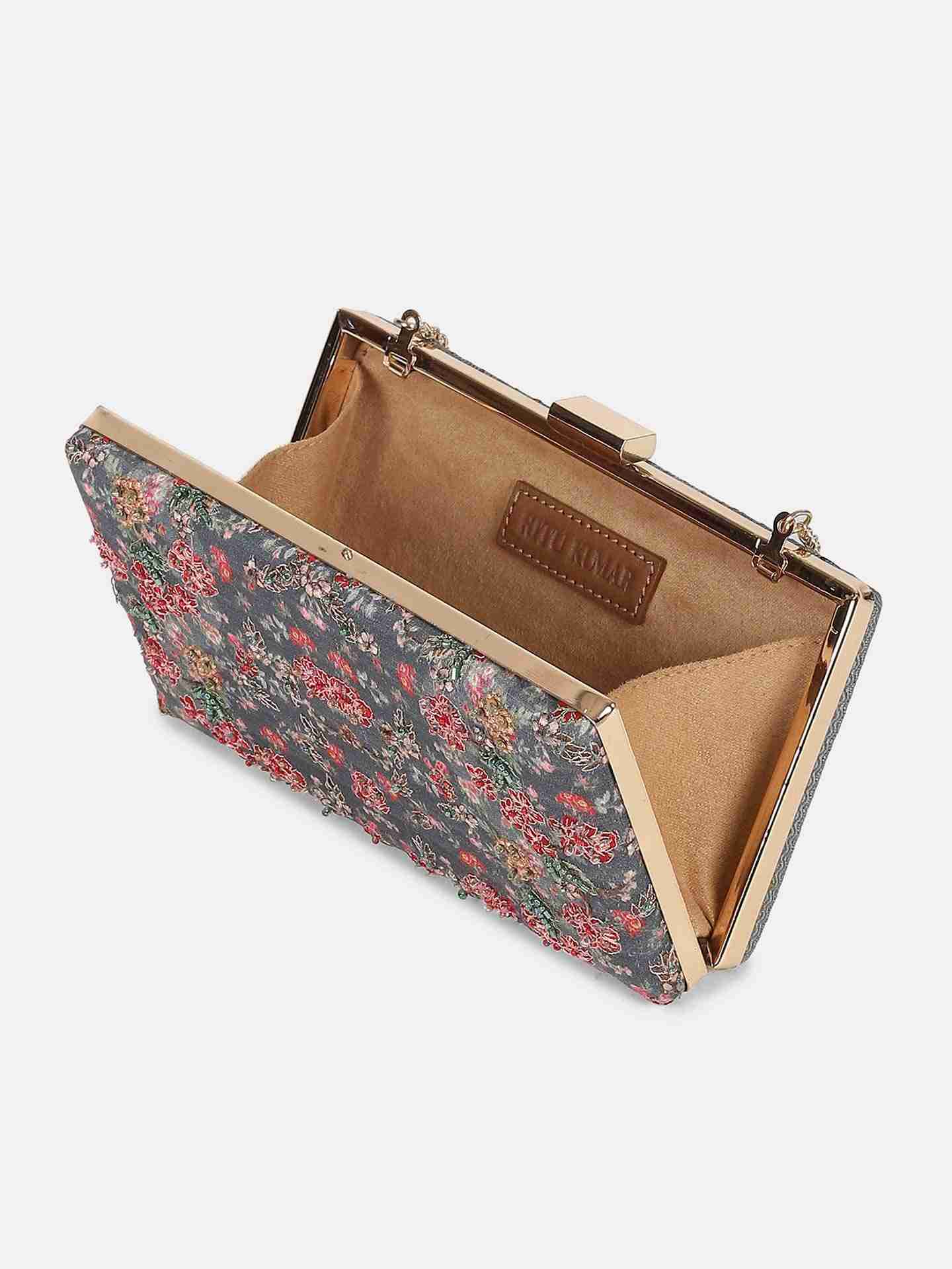 Blue Flemish Cotton Clutch