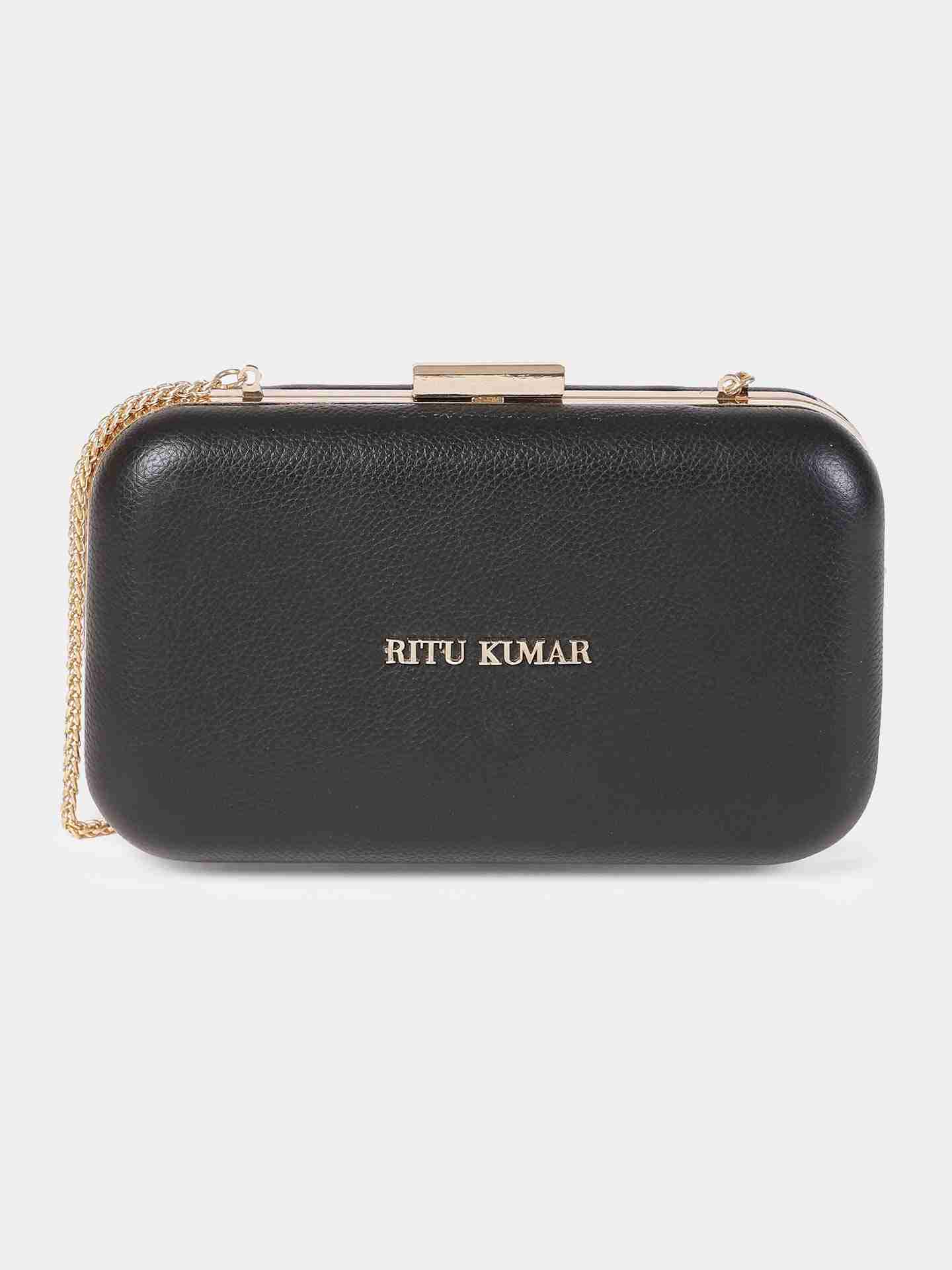 Tan Pichwai Leather Clutch