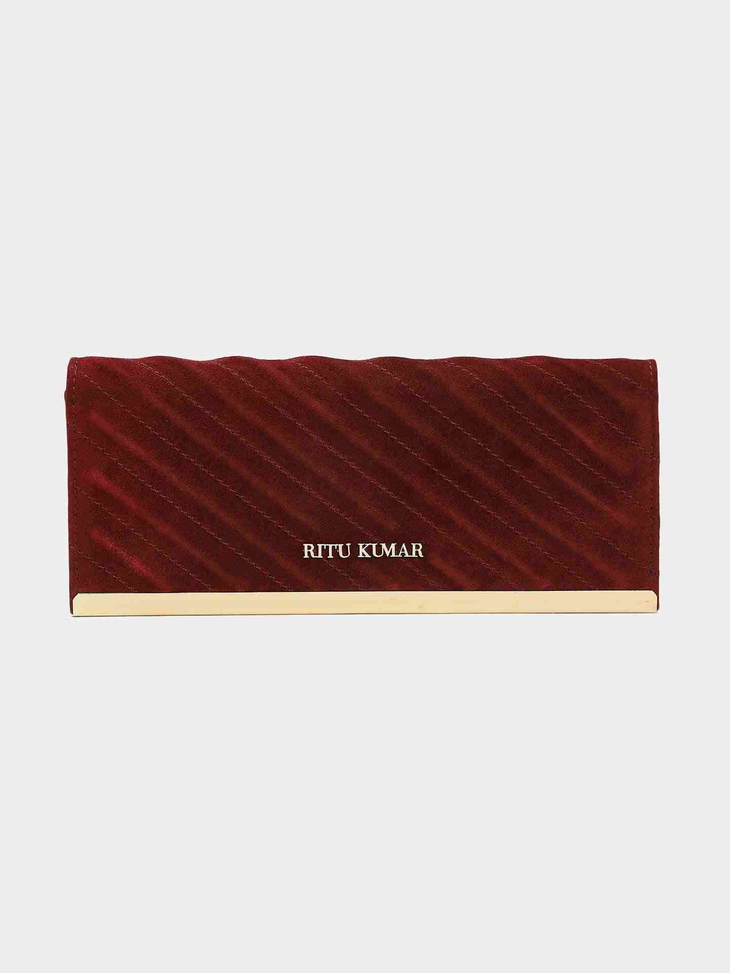 Wine Sand Dunes Suede Clutch