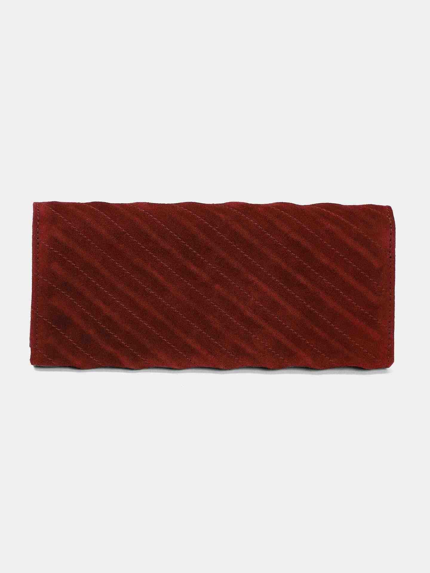Wine Sand Dunes Suede Clutch