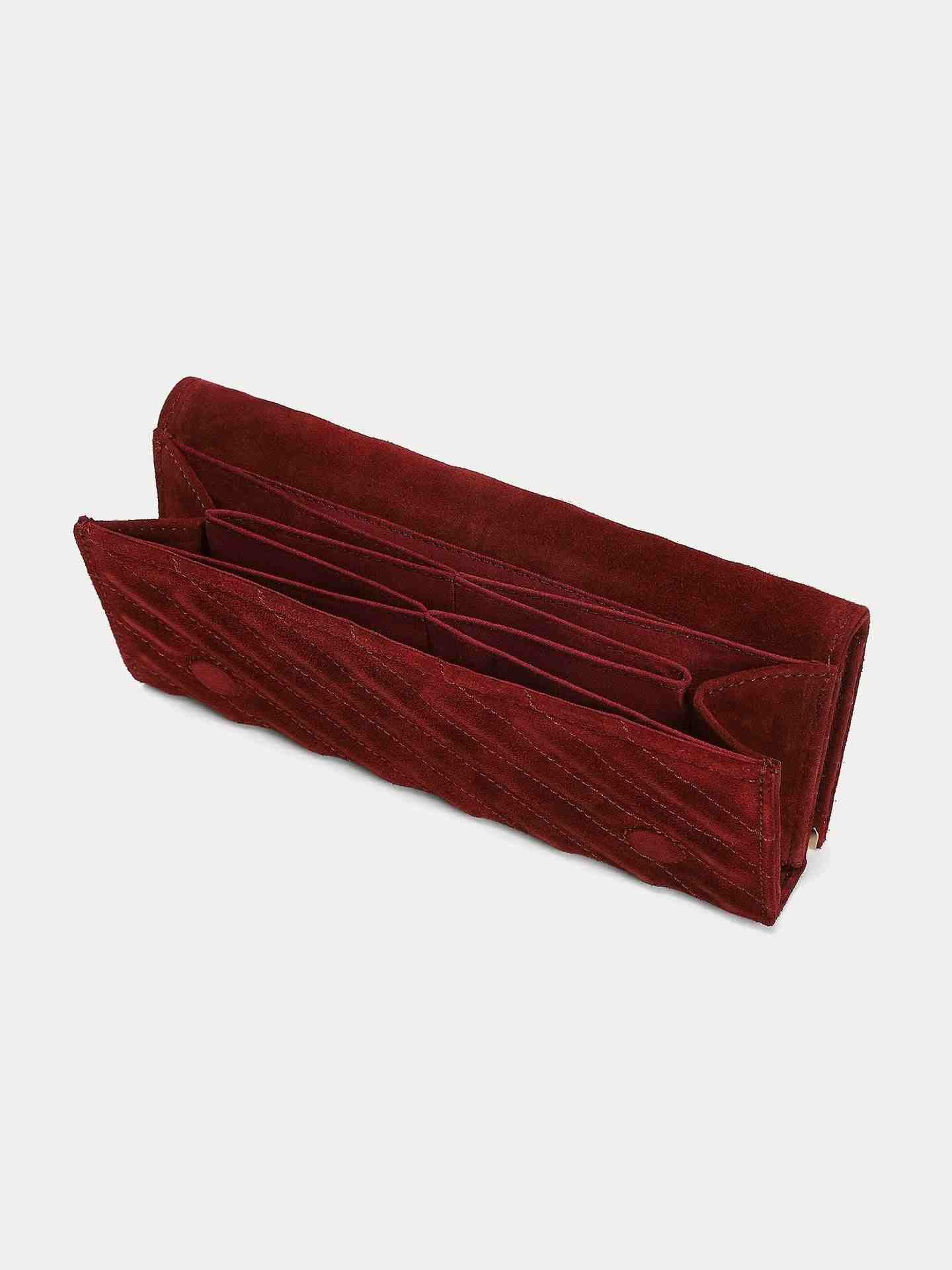 Wine Sand Dunes Suede Clutch
