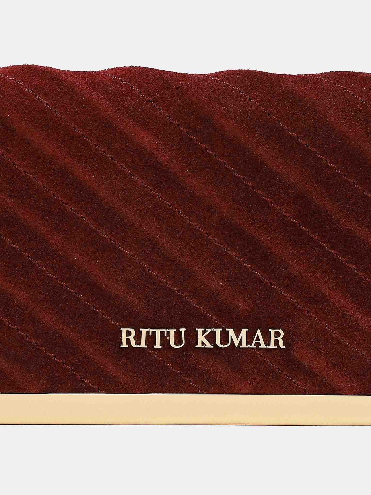 Wine Sand Dunes Suede Clutch