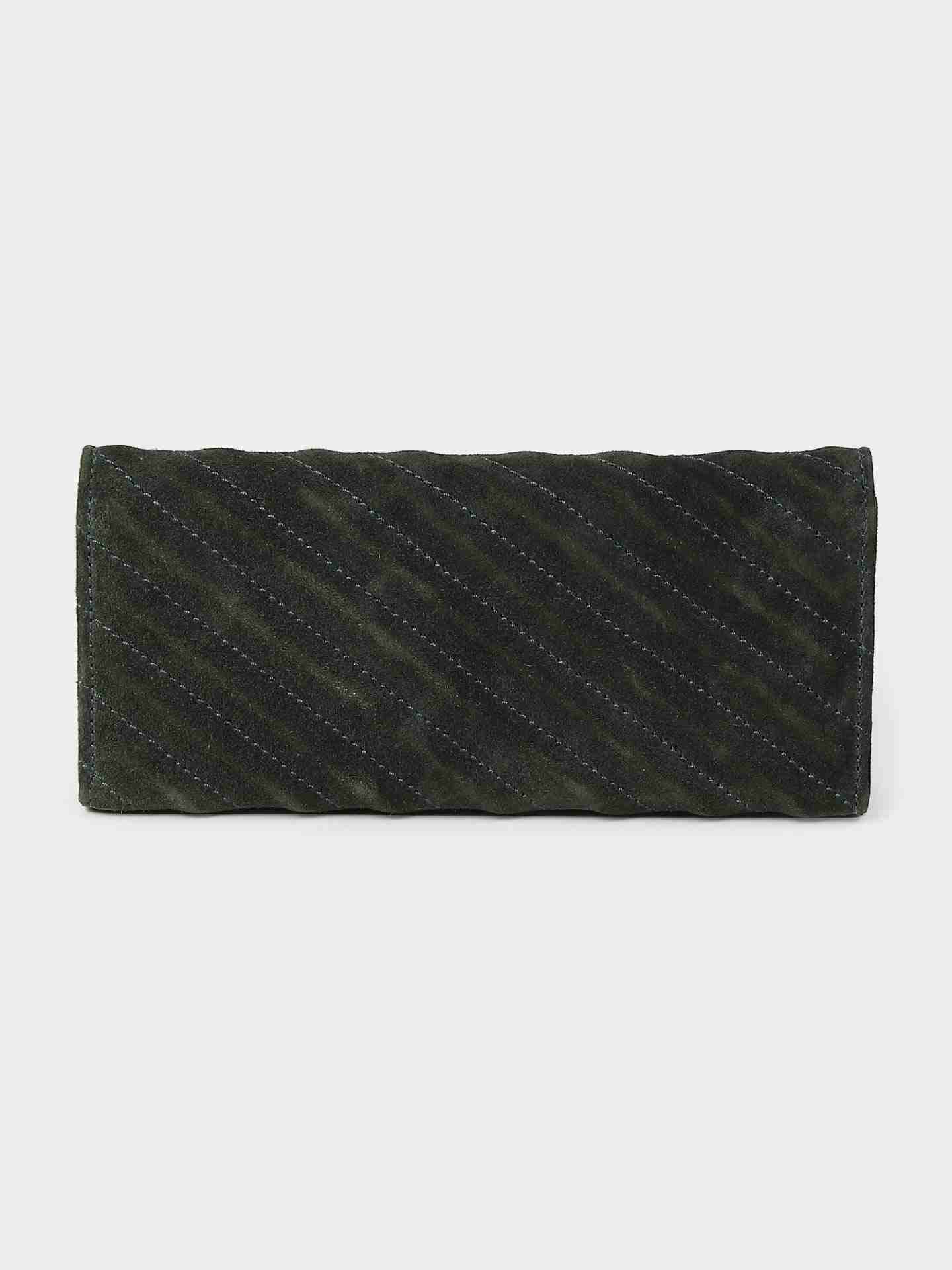 Emerald Sand Dunes Suede Clutch