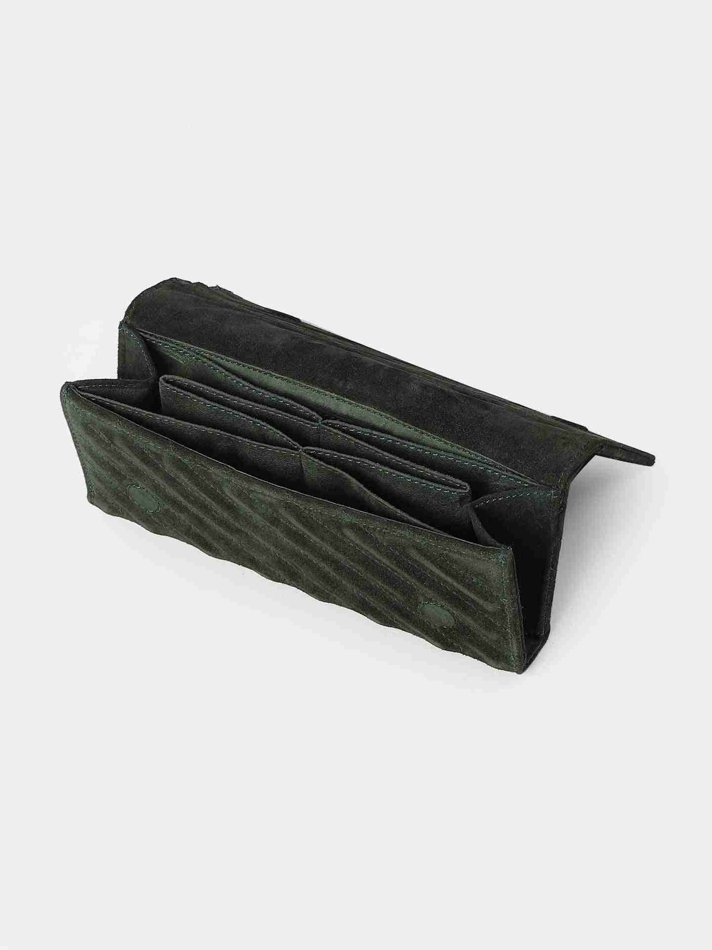 Emerald Sand Dunes Suede Clutch