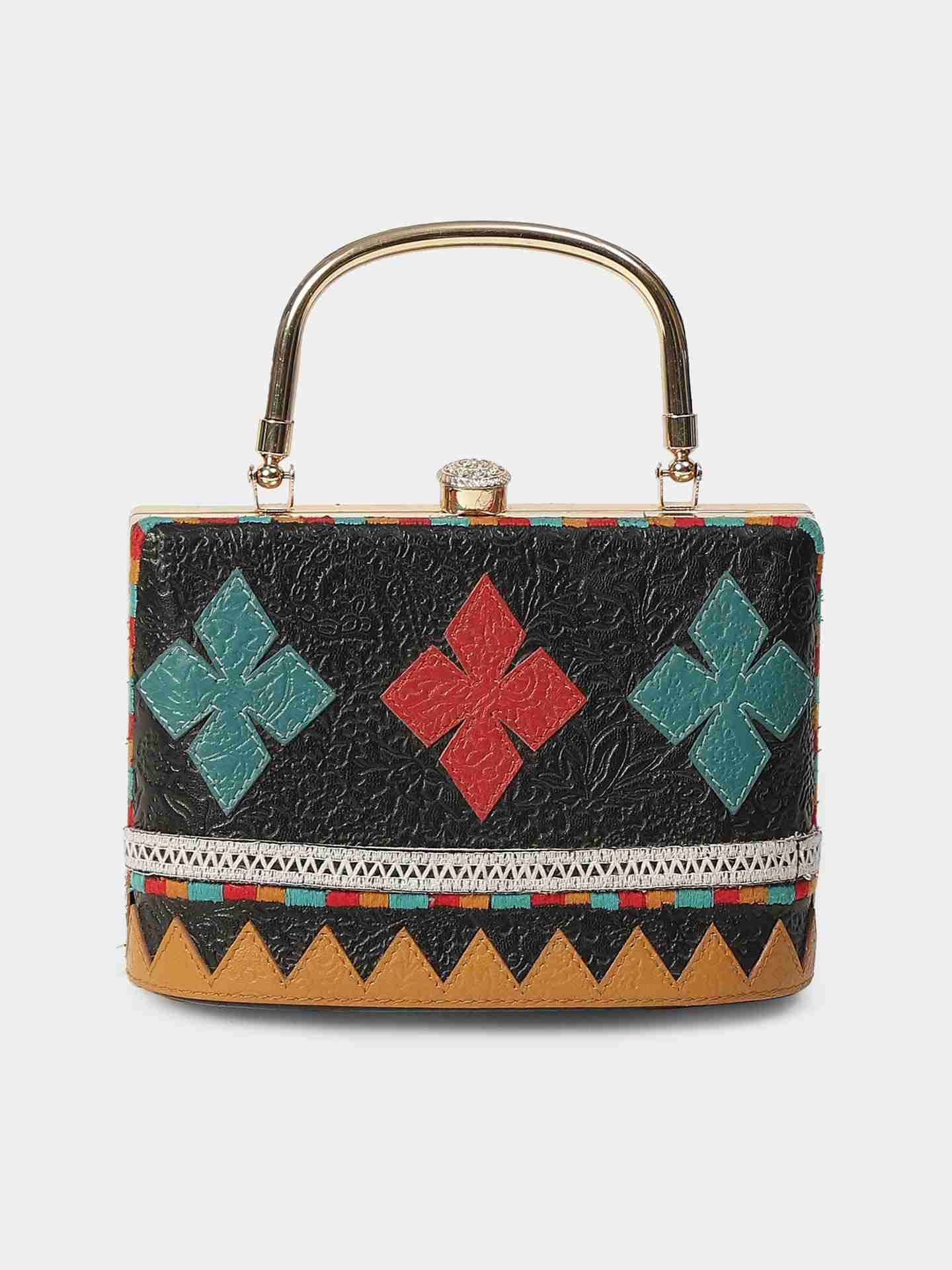 Multi-Color Shamiyana Leather Clutch