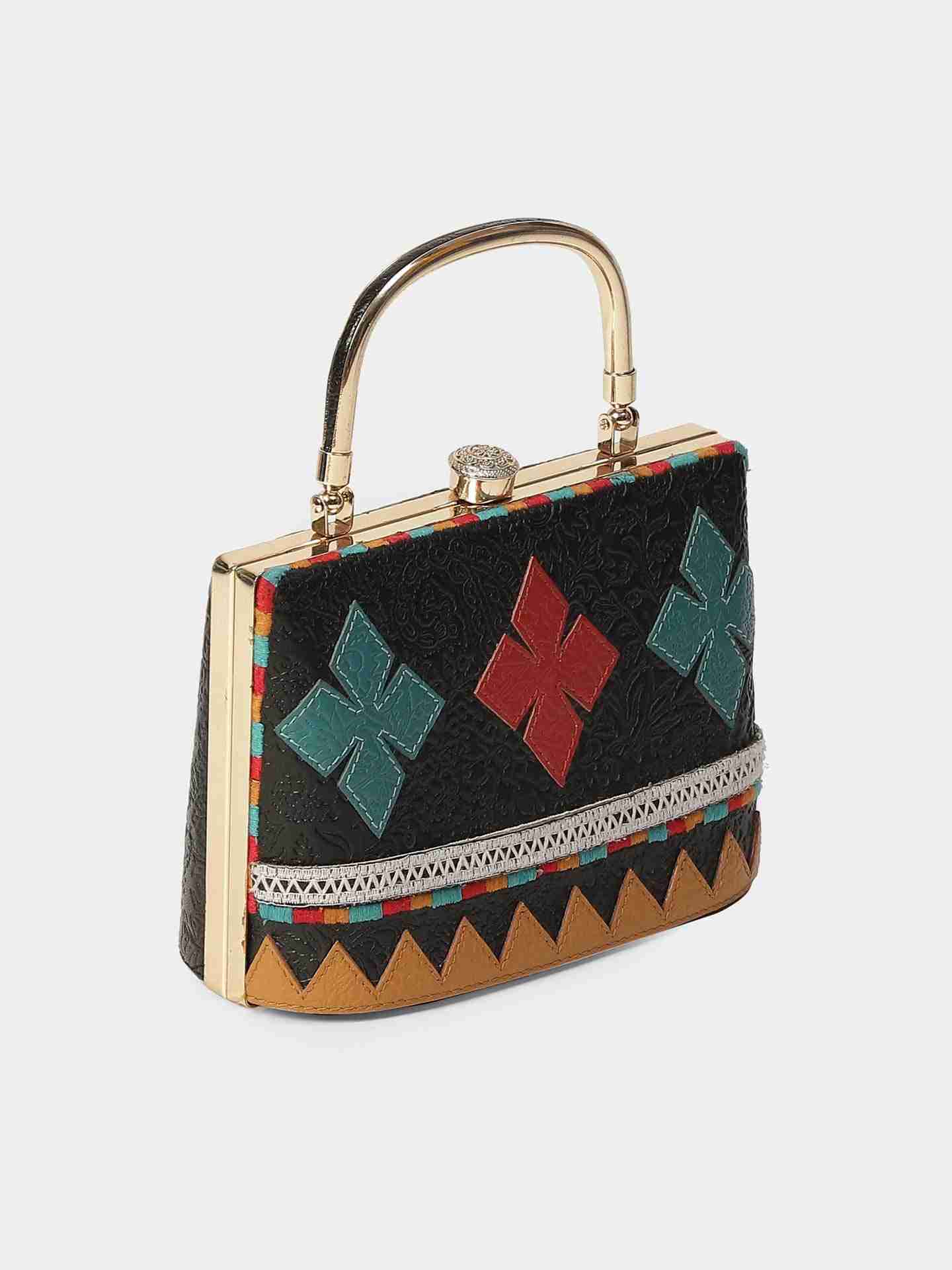 Multi-Color Shamiyana Leather Clutch