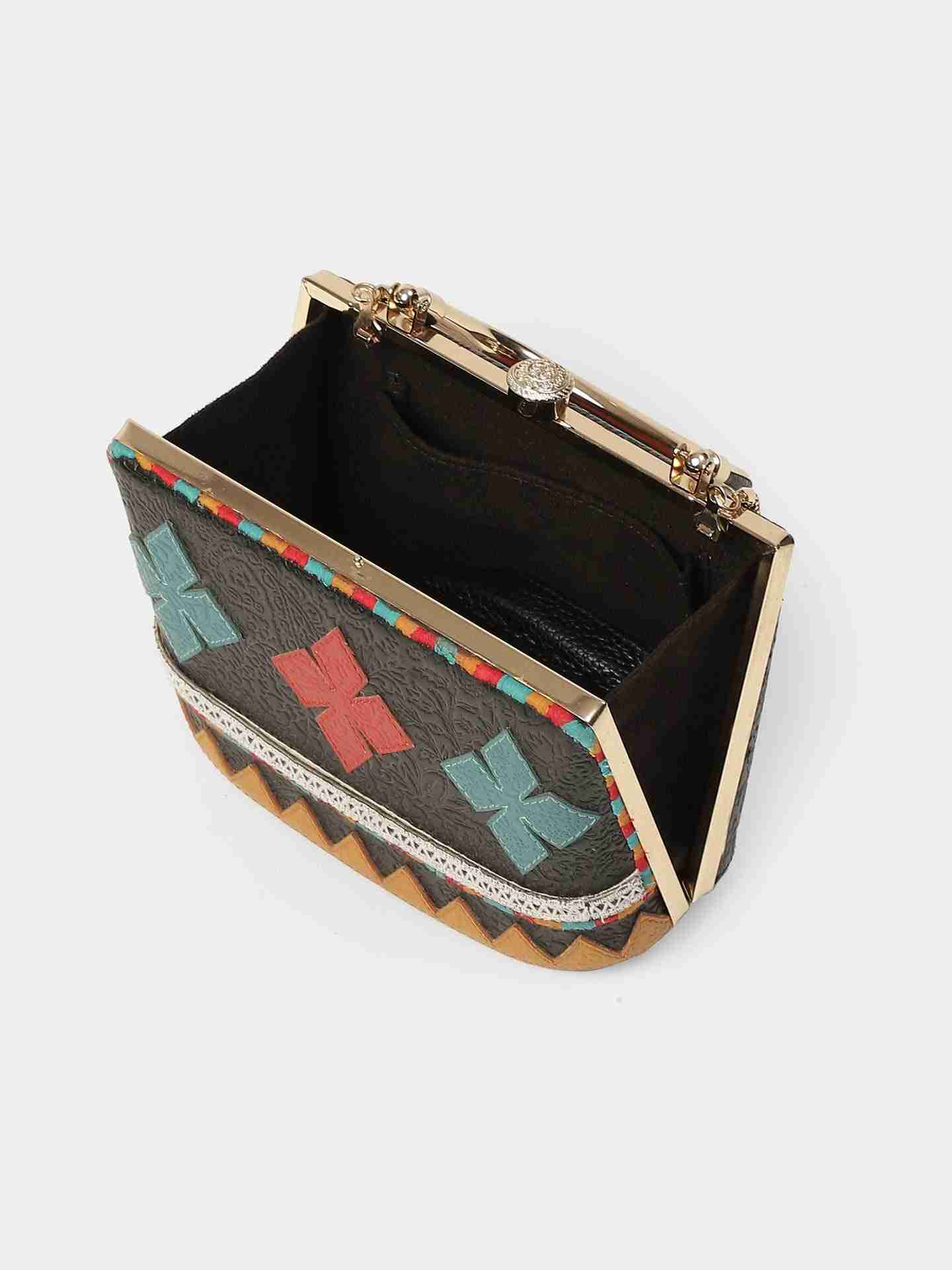 Multi-Color Shamiyana Leather Clutch