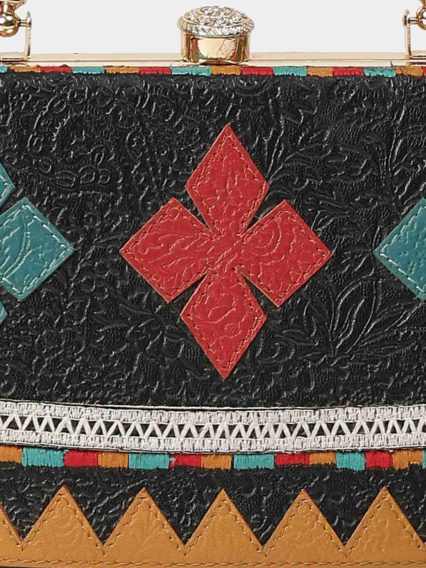Multi-Color Shamiyana Leather Clutch