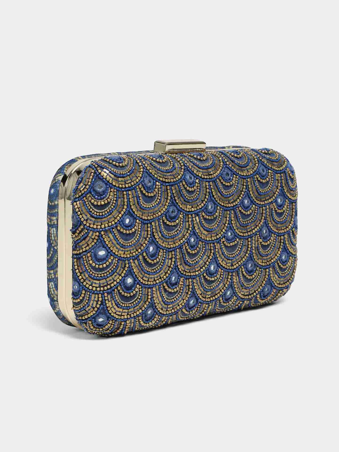 Blue And Antique Geo Tribe Clutch