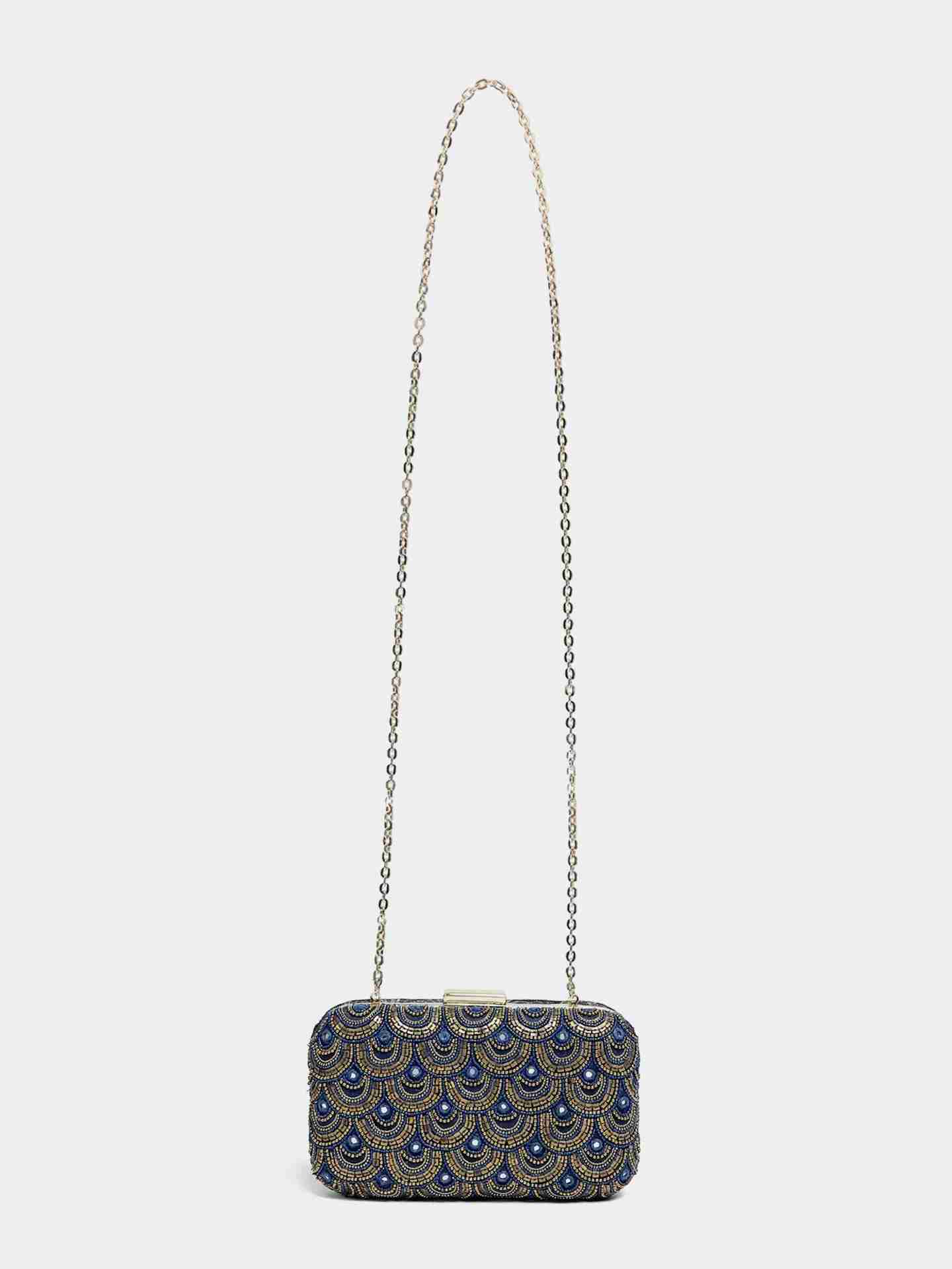 Blue And Antique Geo Tribe Clutch