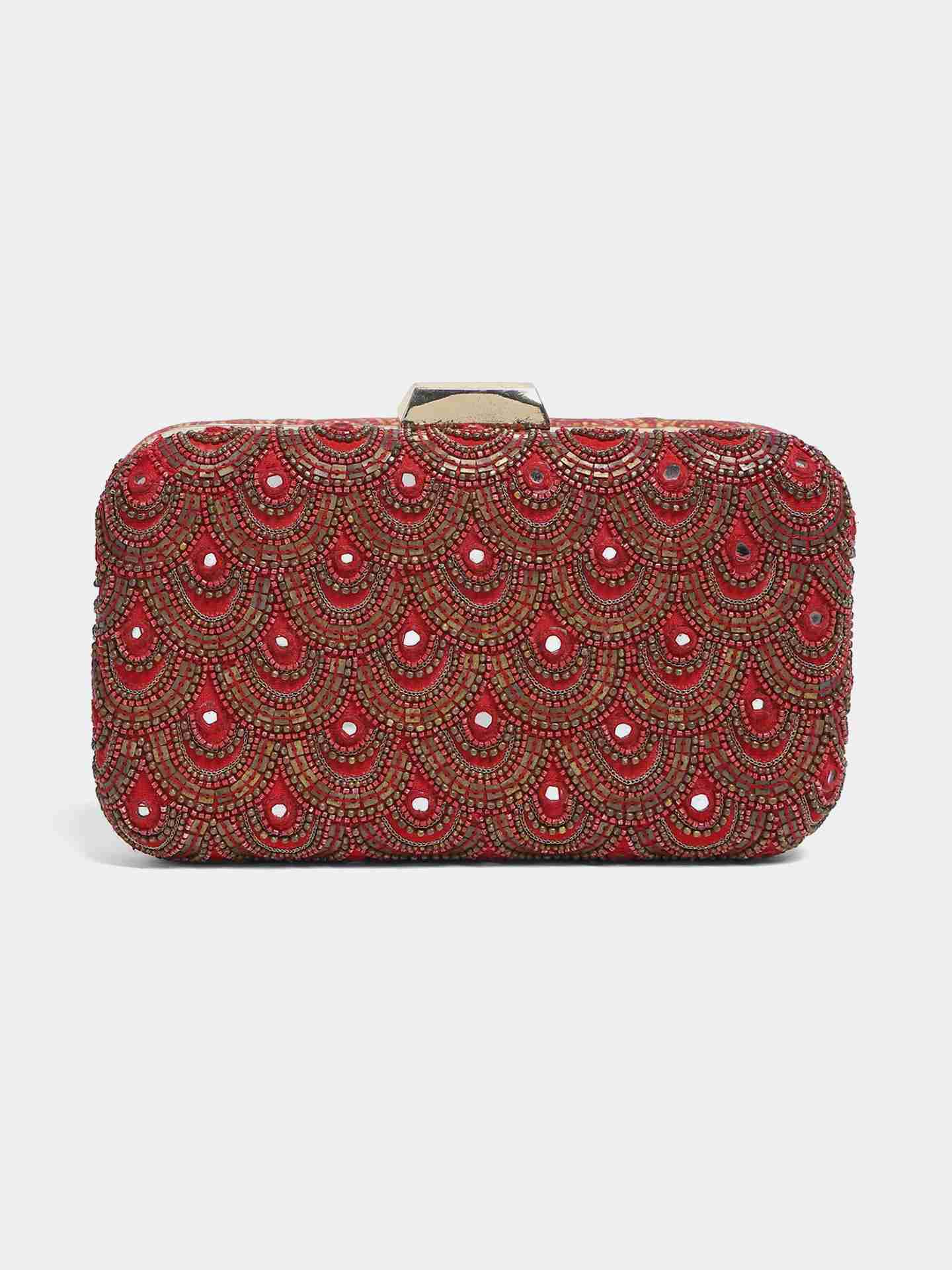 Marron And Antique Geo Tribe Clutch