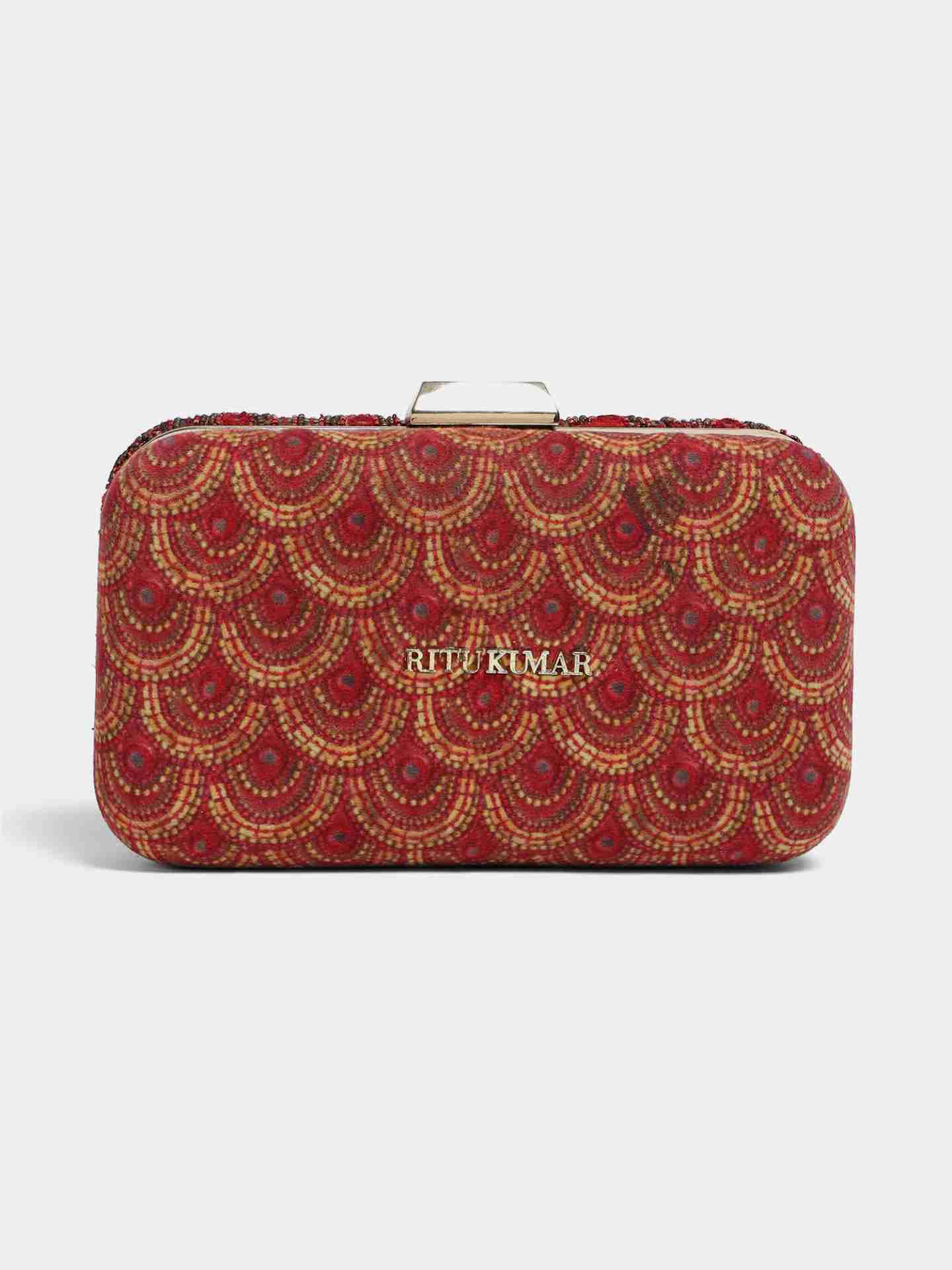 Marron And Antique Geo Tribe Clutch