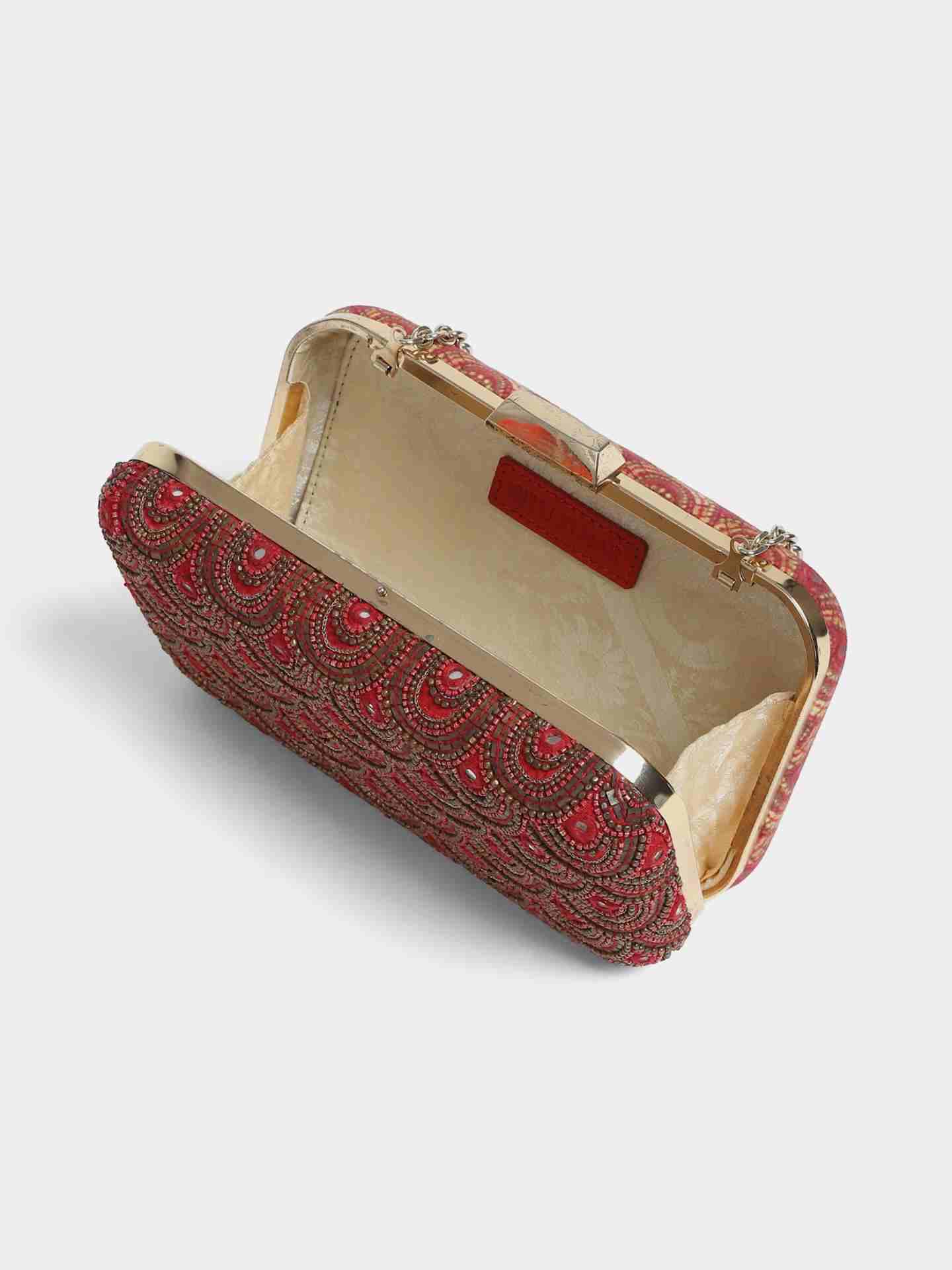Marron And Antique Geo Tribe Clutch