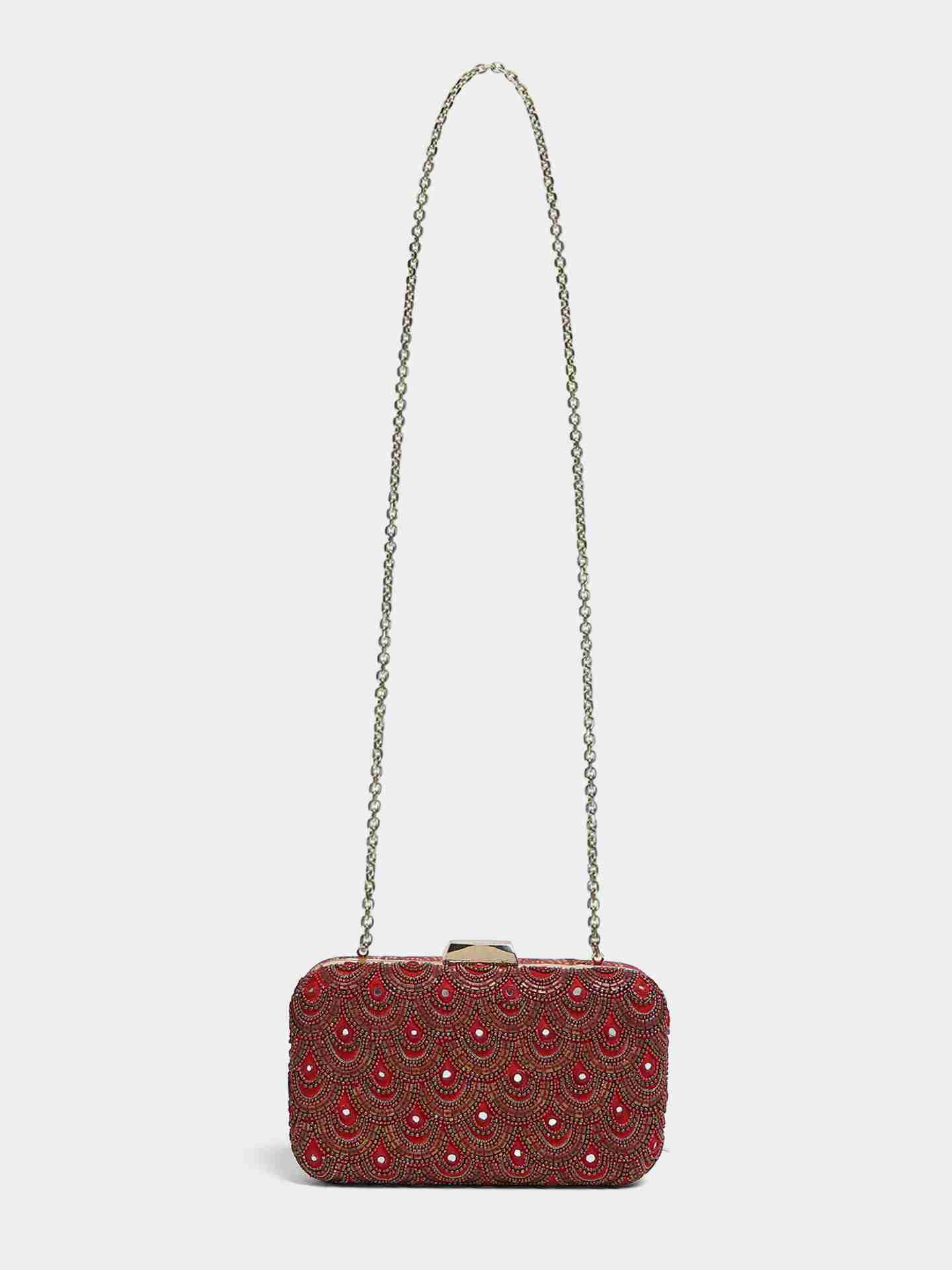 Marron And Antique Geo Tribe Clutch