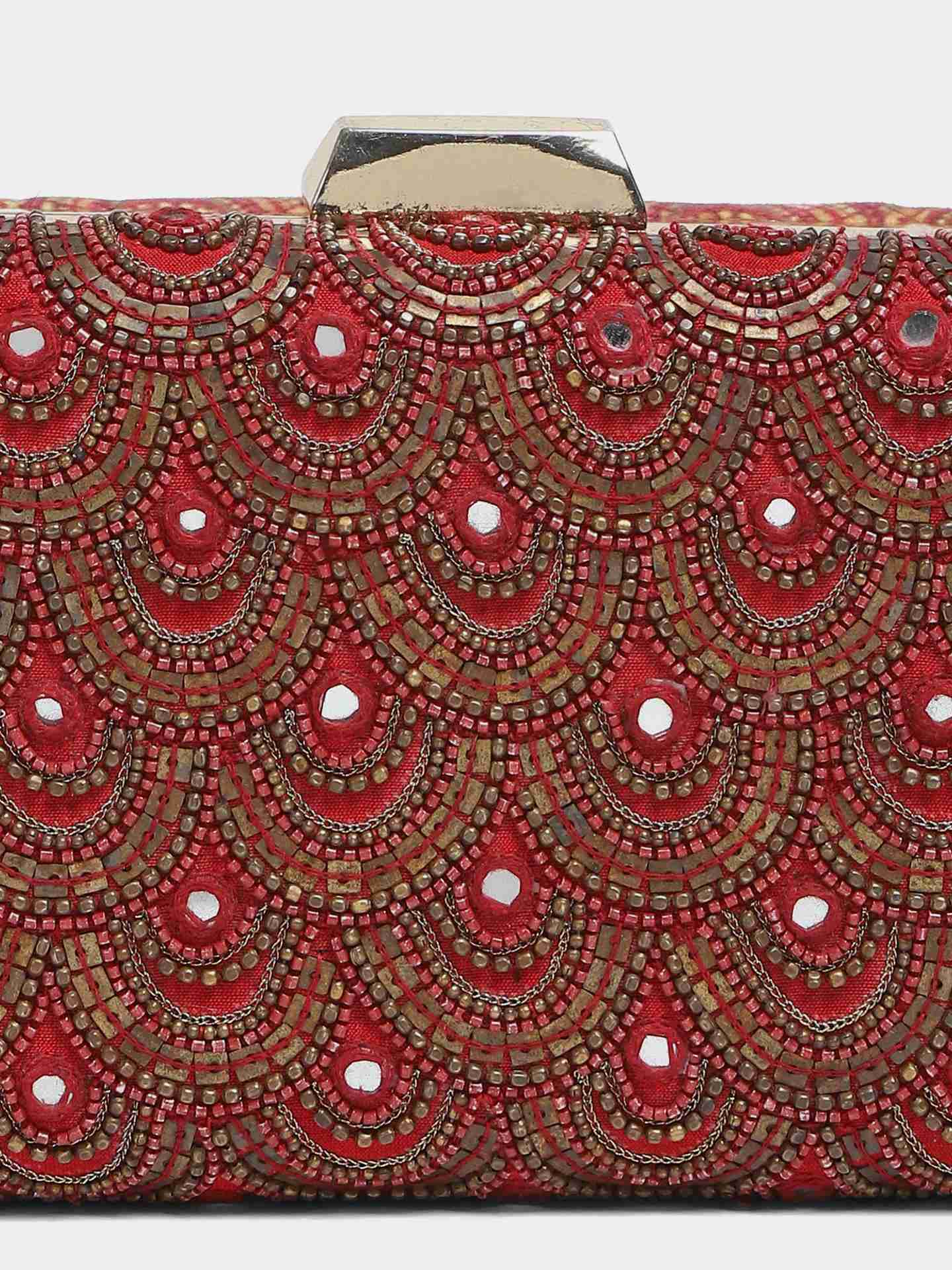 Marron And Antique Geo Tribe Clutch