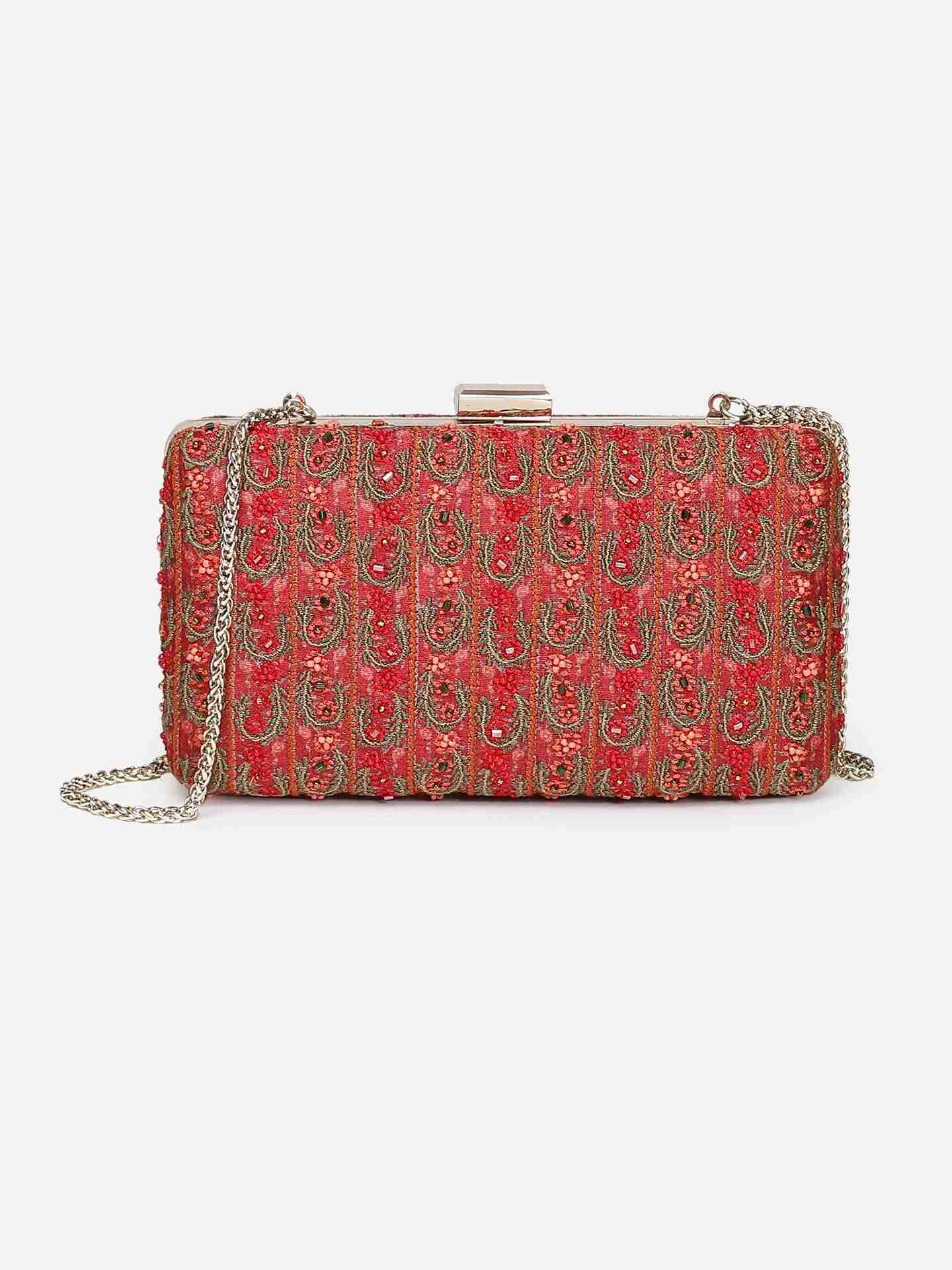 Red Moonflower Clutch