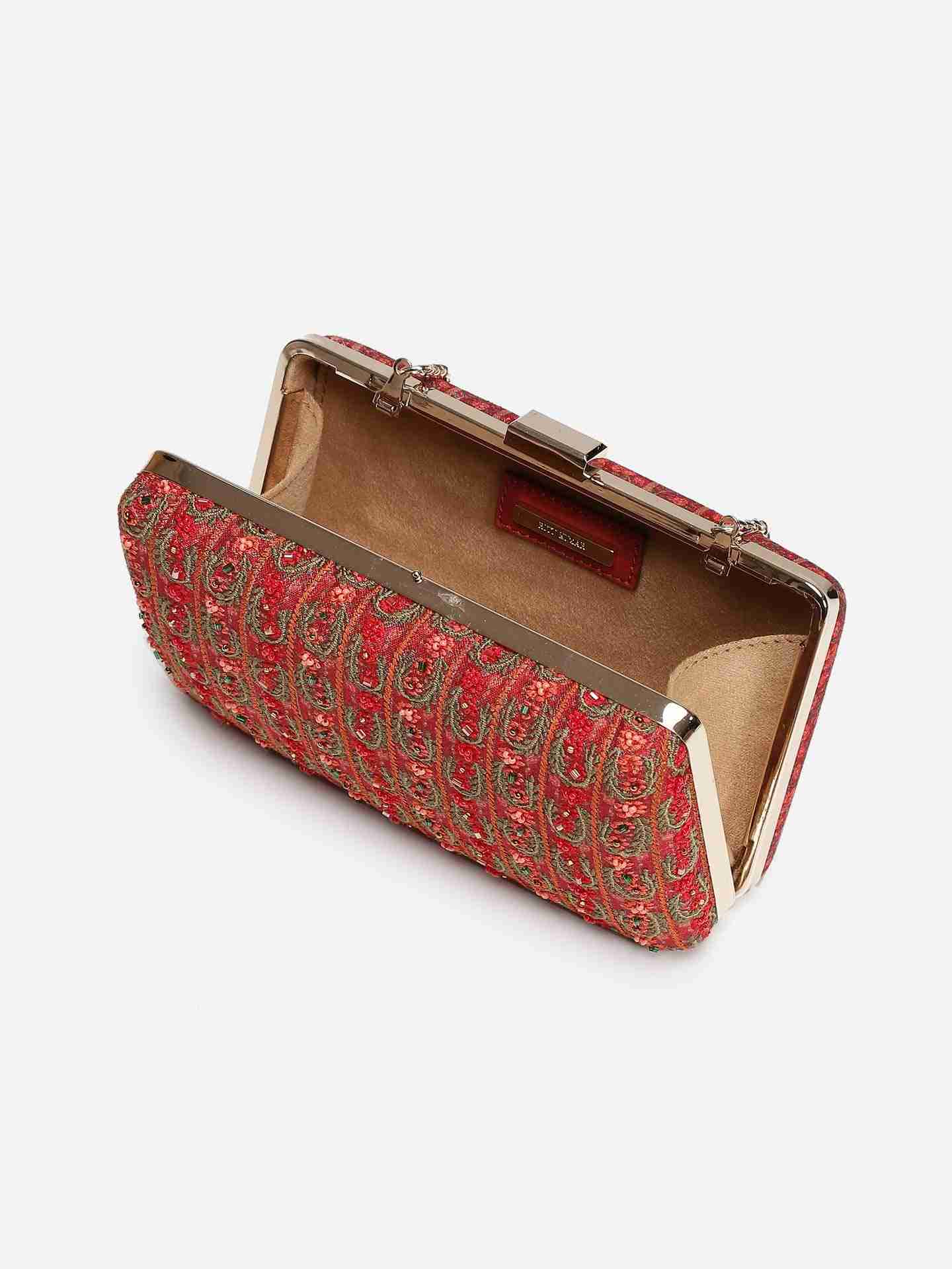 Red Moonflower Clutch
