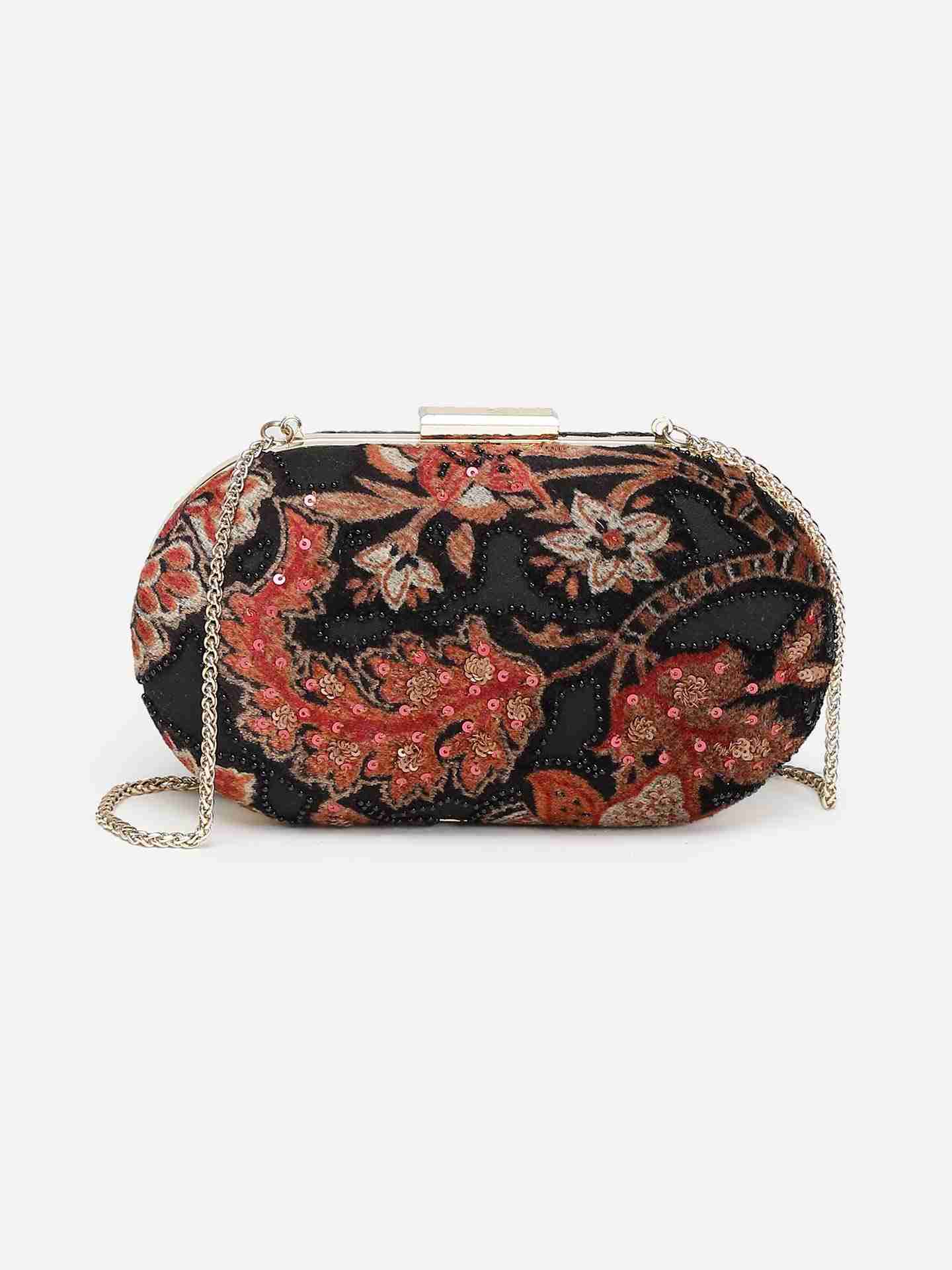 Black Jalsa Velvet Clutch