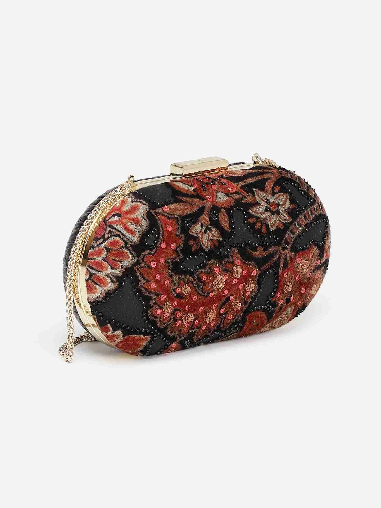 Black Jalsa Velvet Clutch